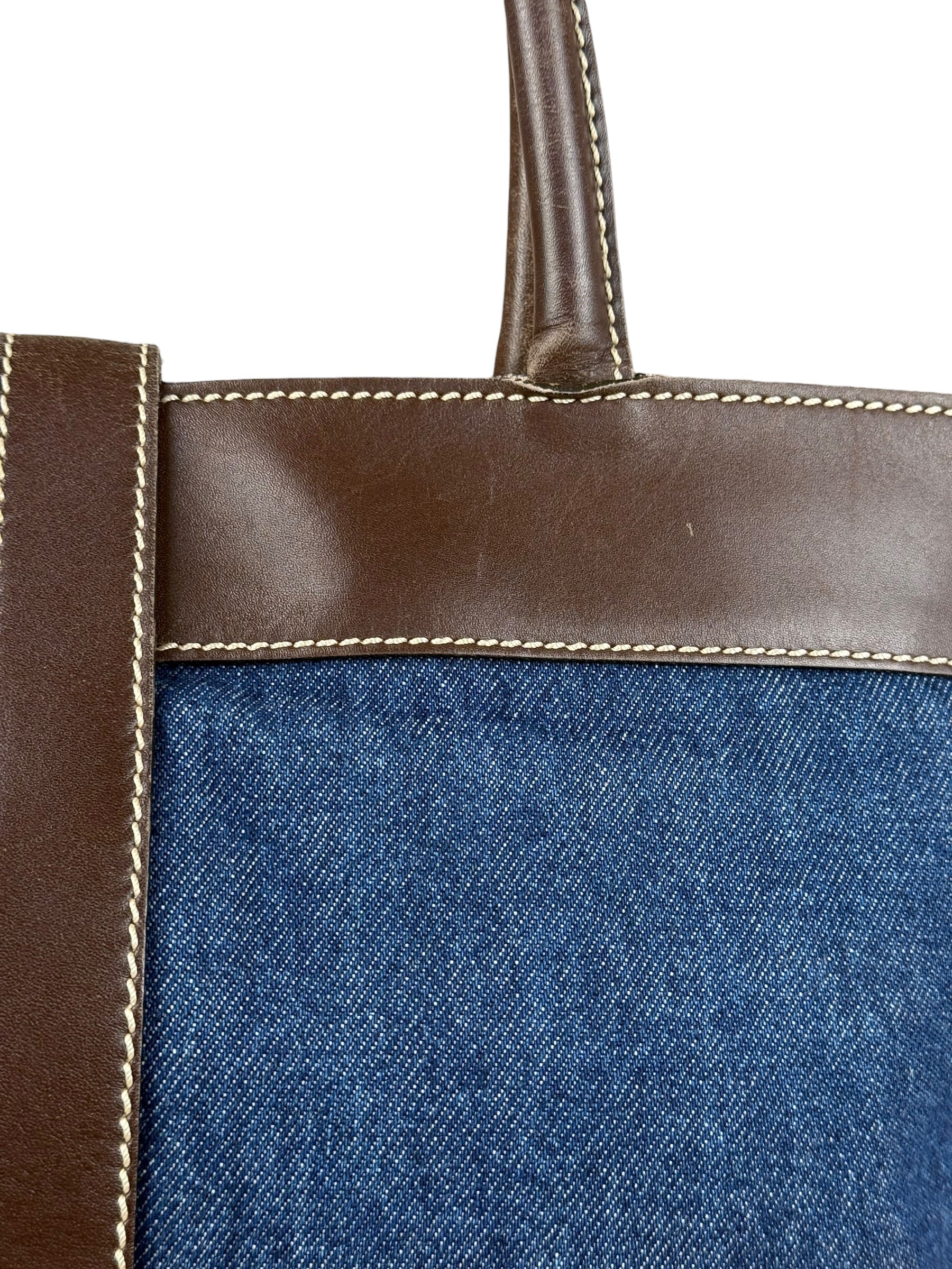 Chanel Denim CC Leather Lined Tote Bag 2001 - Image 12