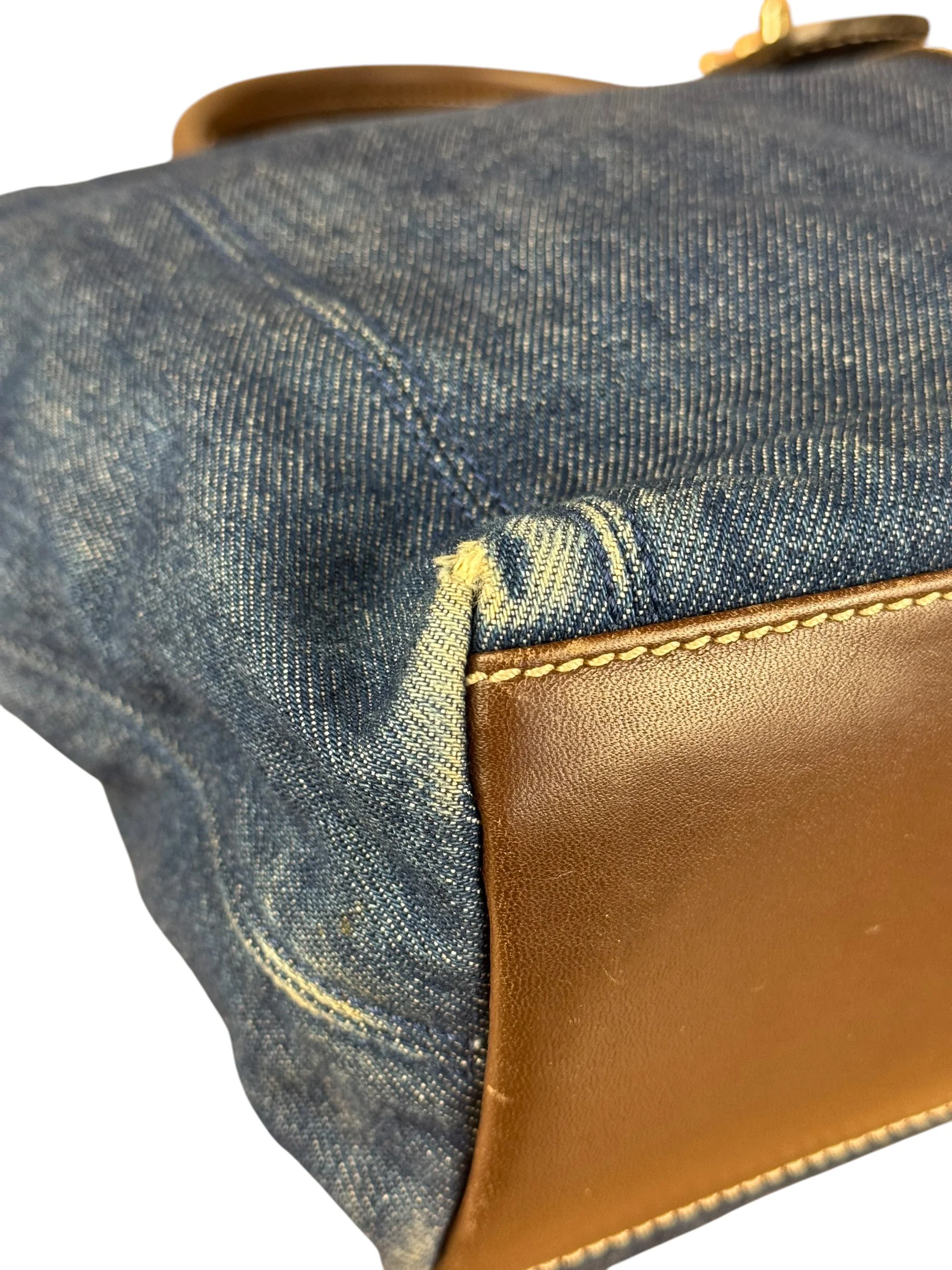Chanel Denim CC Leather Lined Tote Bag 2001 - Image 18