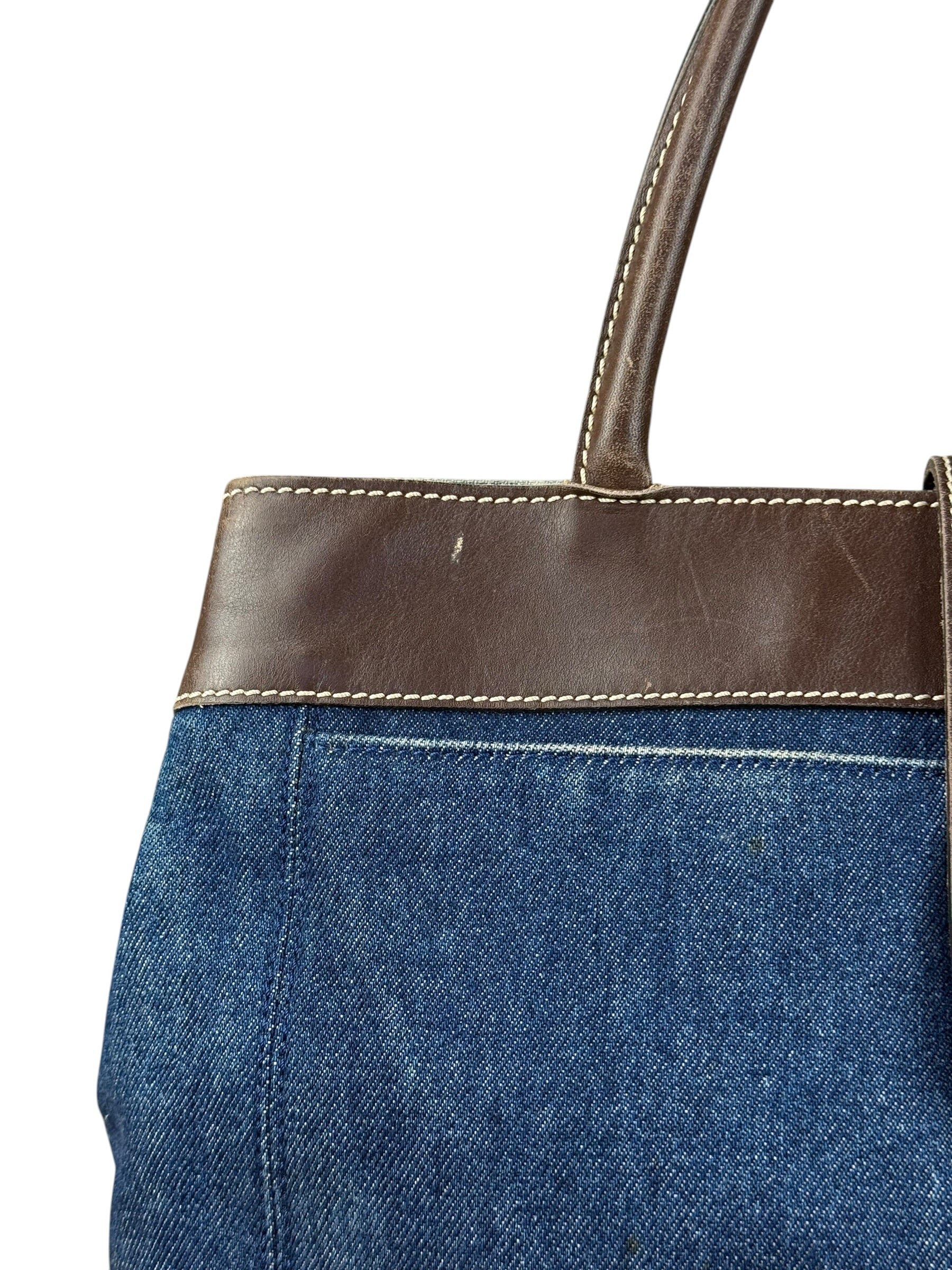 Chanel Denim CC Leather Lined Tote Bag 2001 - Image 5