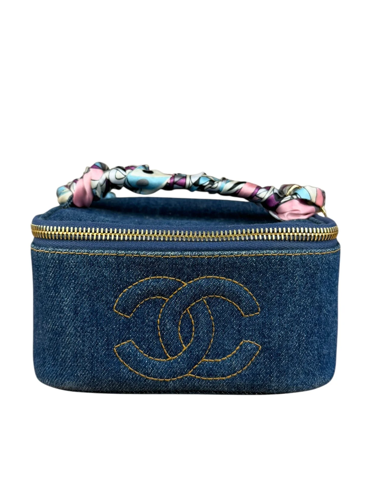 Chanel Denim Vanity Case Handbag 1997 - Image 3