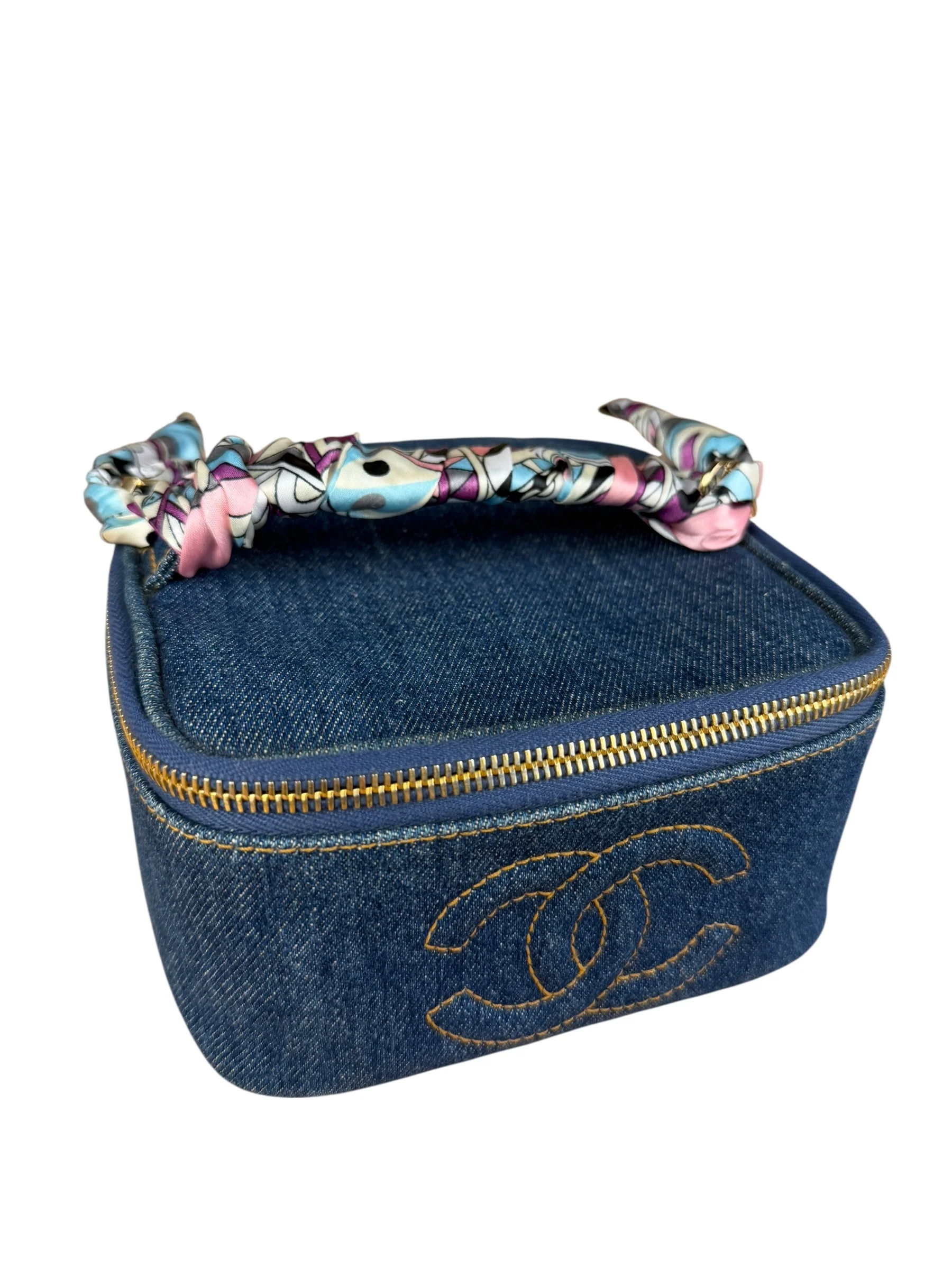 Chanel Denim Vanity Case Handbag 1997 - Image 4