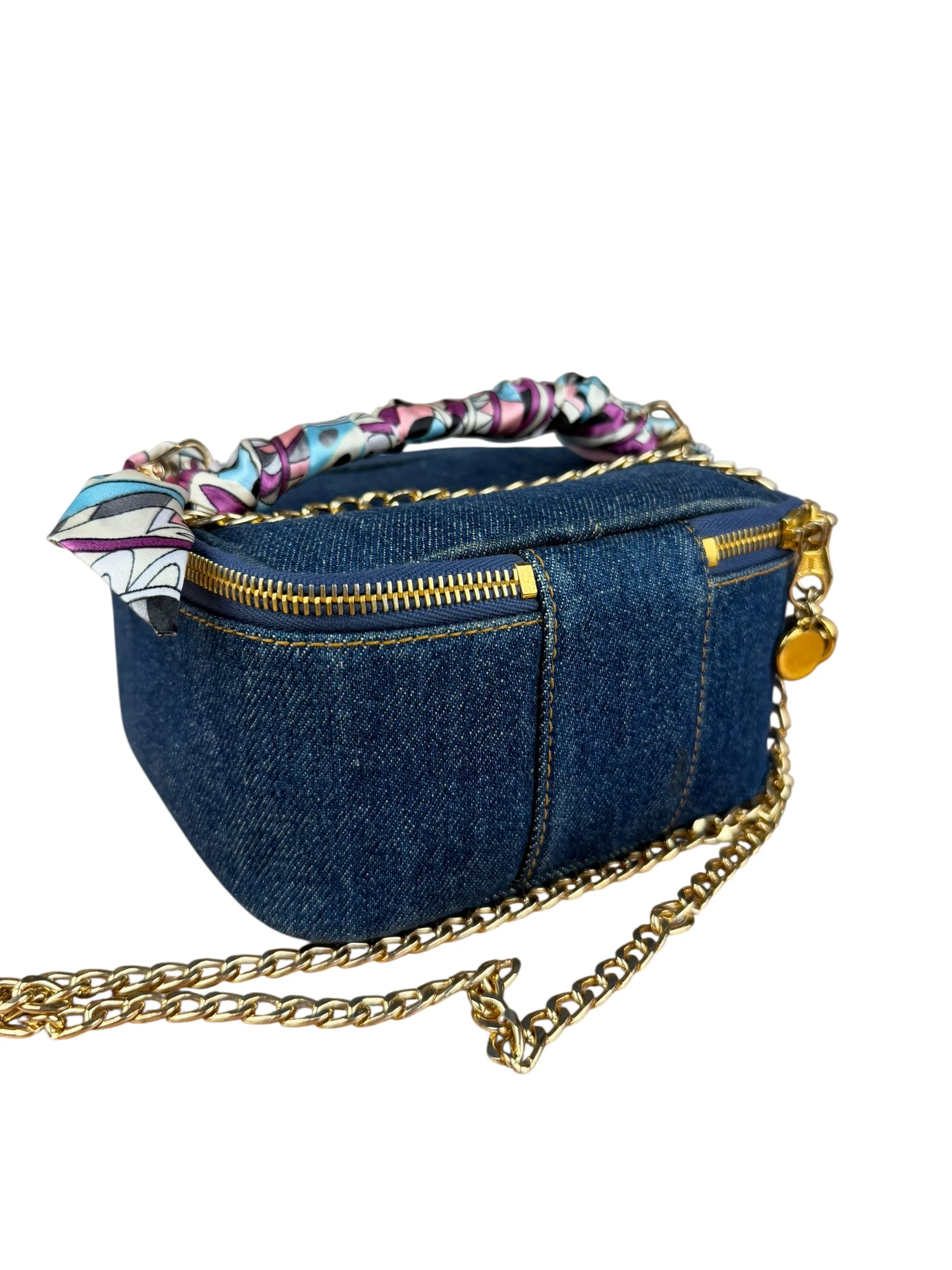 Chanel Denim Vanity Case Handbag 1997 - Image 9