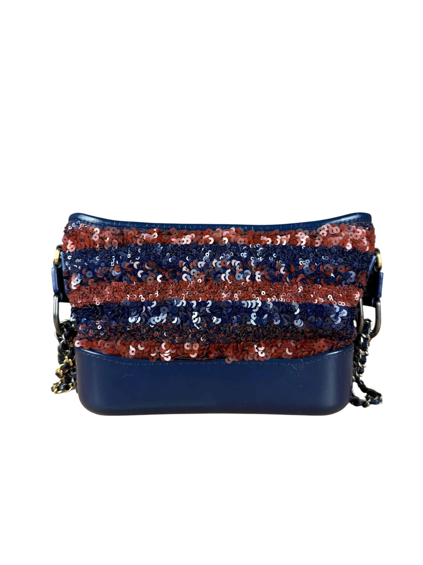 Chanel Gabrielle Small Sequin Hobo Bag Navy 2018 - Image 8