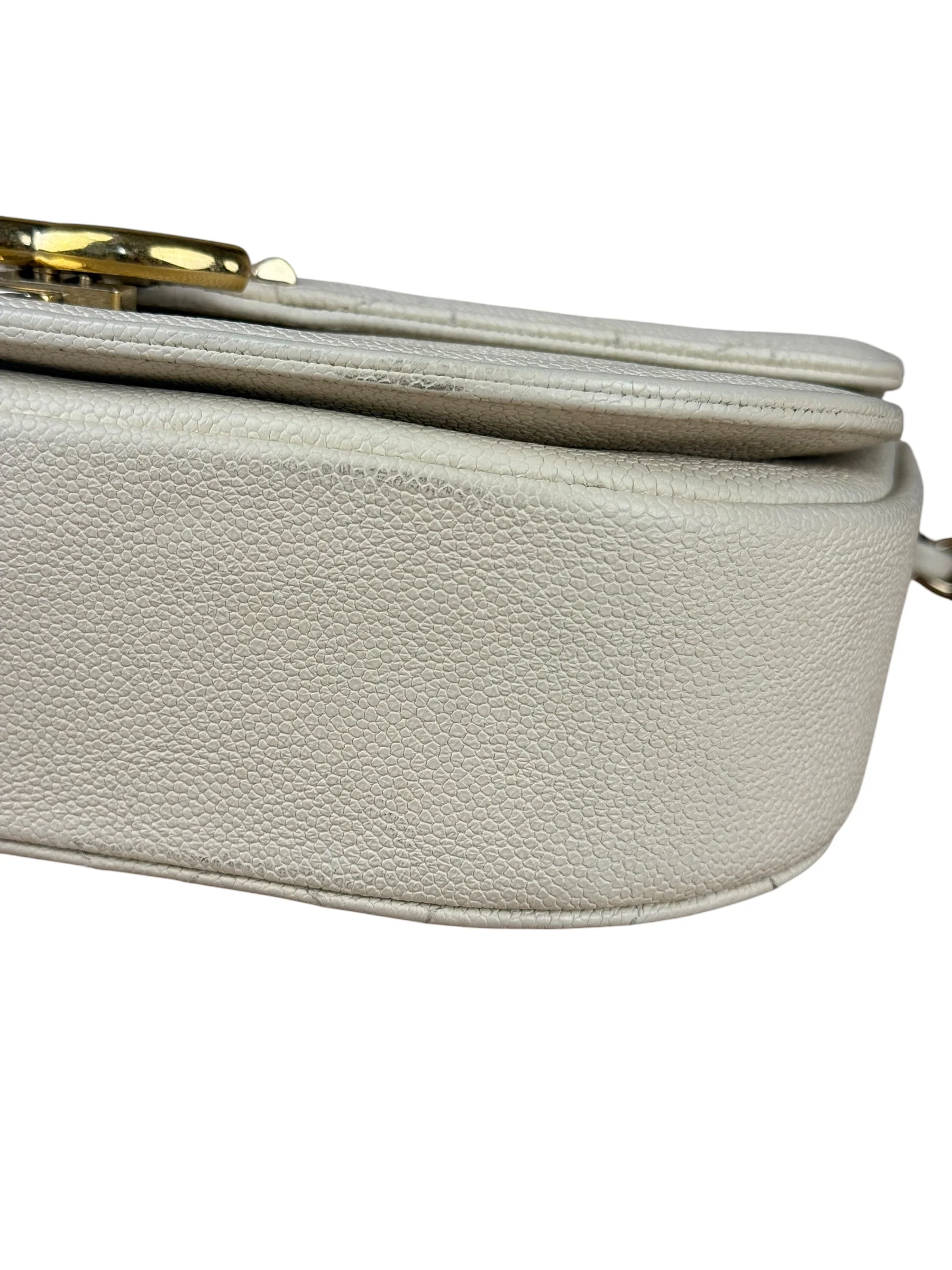 Chanel Ivory Caviar Quilted Coco Cuba Chain Top Handle Bag 2018 - Image 13
