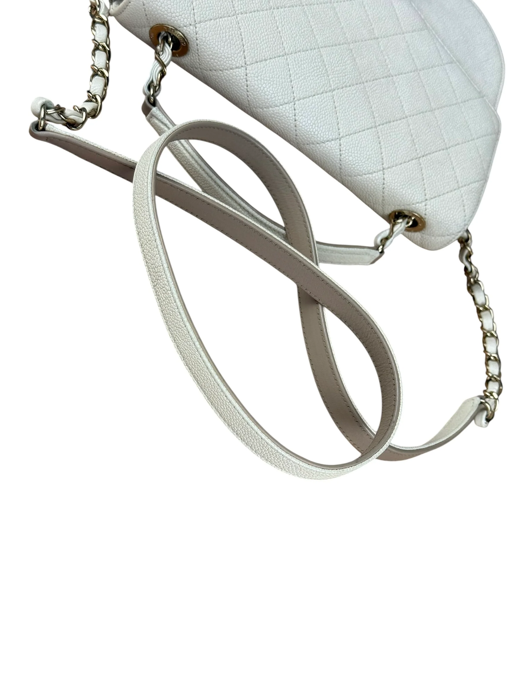 Chanel Ivory Caviar Quilted Coco Cuba Chain Top Handle Bag 2018 - Image 16