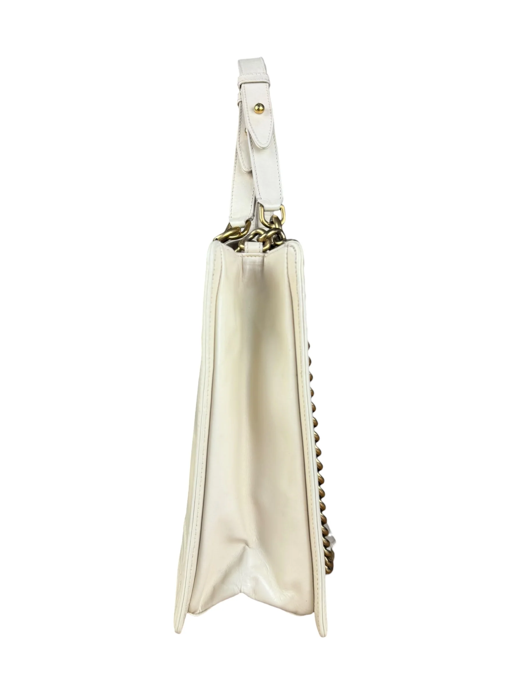 Chanel Ivory Leather Large Jetsetter Boy 2Way Handbag 2011 - Image 13