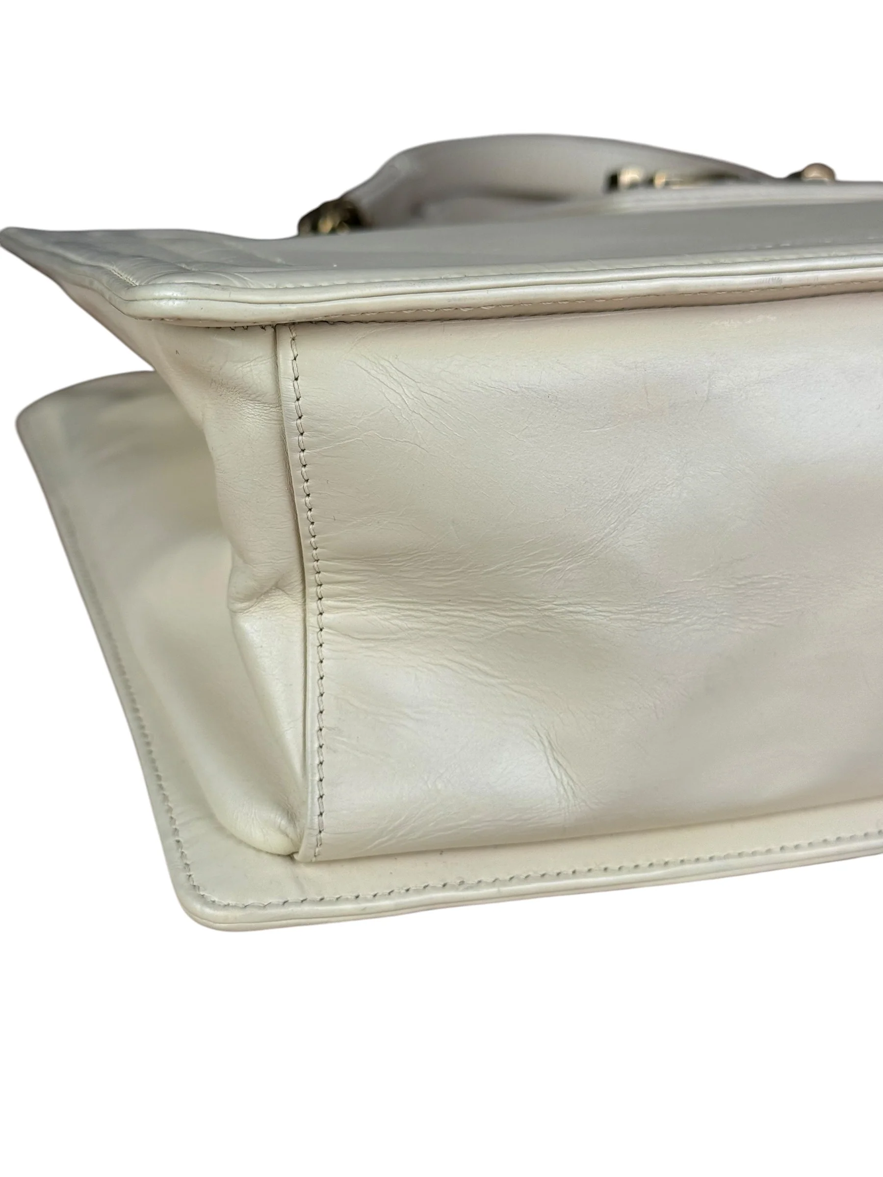 Chanel Ivory Leather Large Jetsetter Boy 2Way Handbag 2011 - Image 19