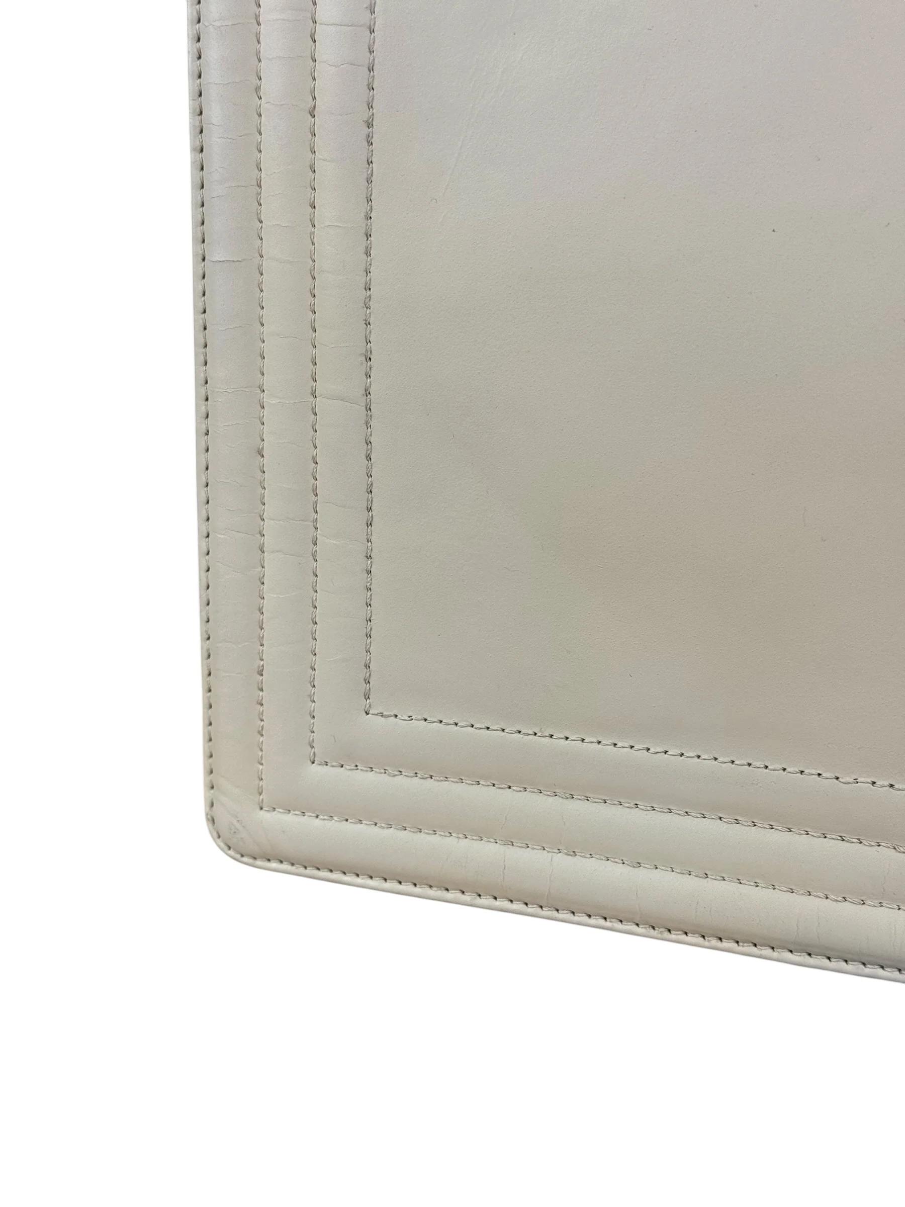 Chanel Ivory Leather Large Jetsetter Boy 2Way Handbag 2011 - Image 6