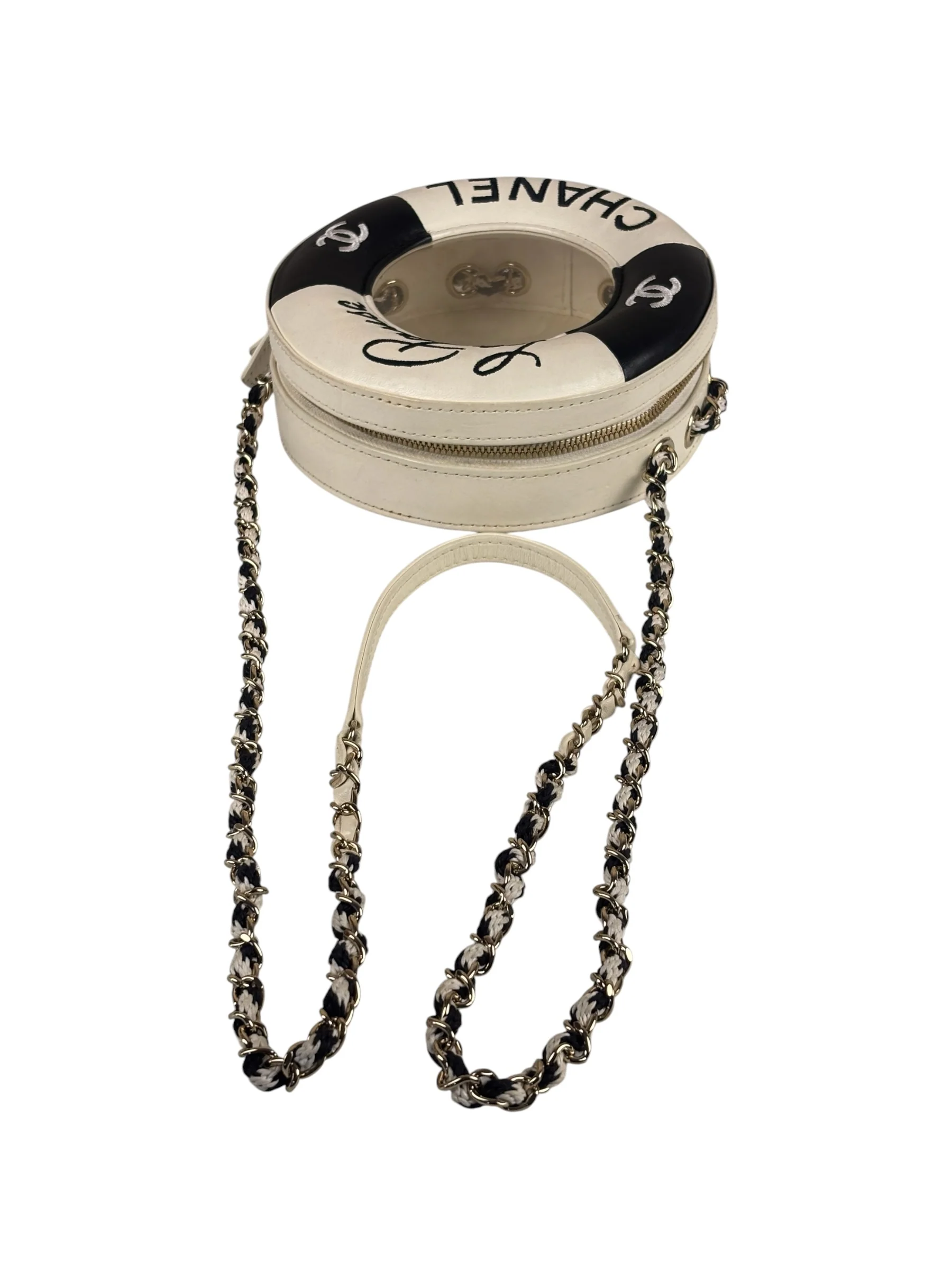 Chanel Limited Edition Lifesaver Round Crossbody Black 2017 - Image 15