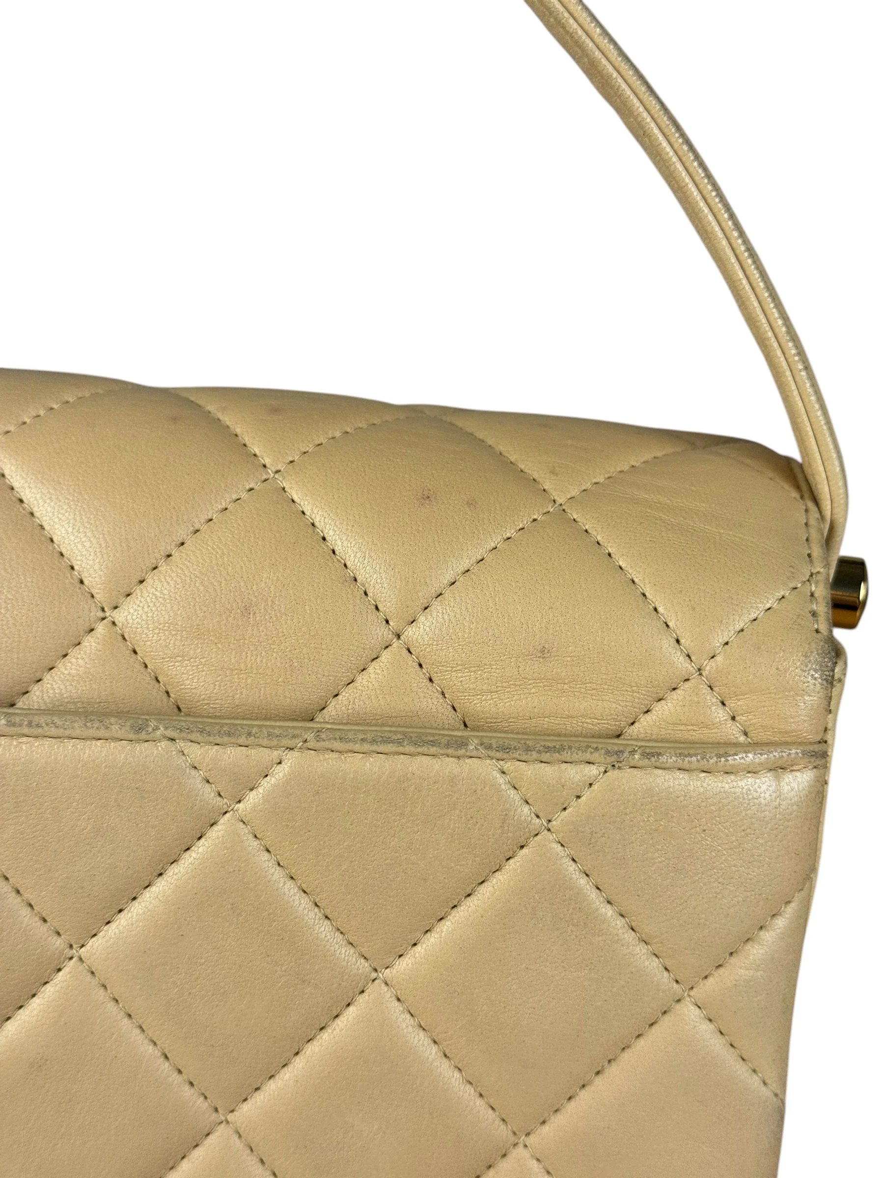 Chanel M Beige Lambskin Envelope Flap 1997 - Image 10