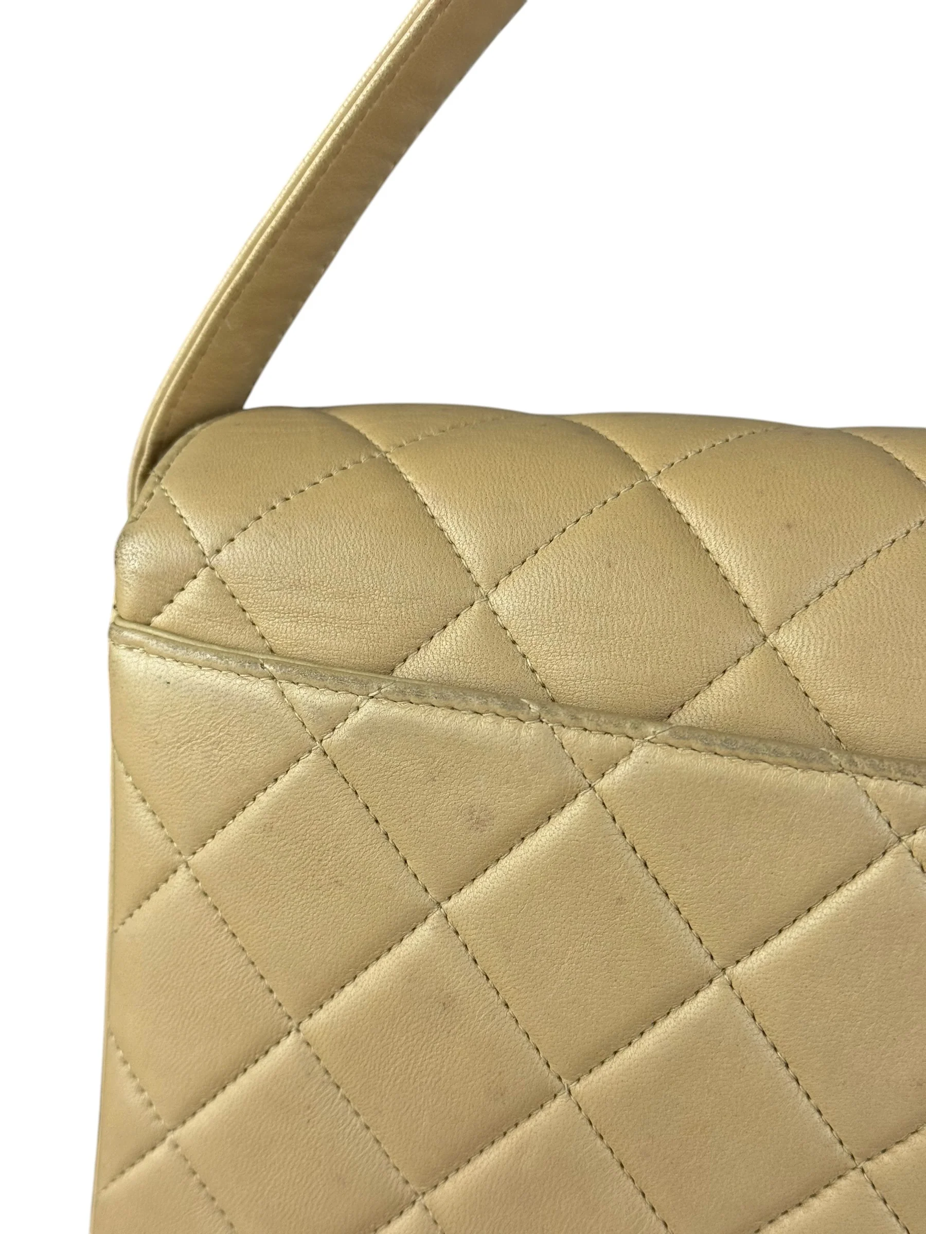 Chanel M Beige Lambskin Envelope Flap 1997 - Image 11