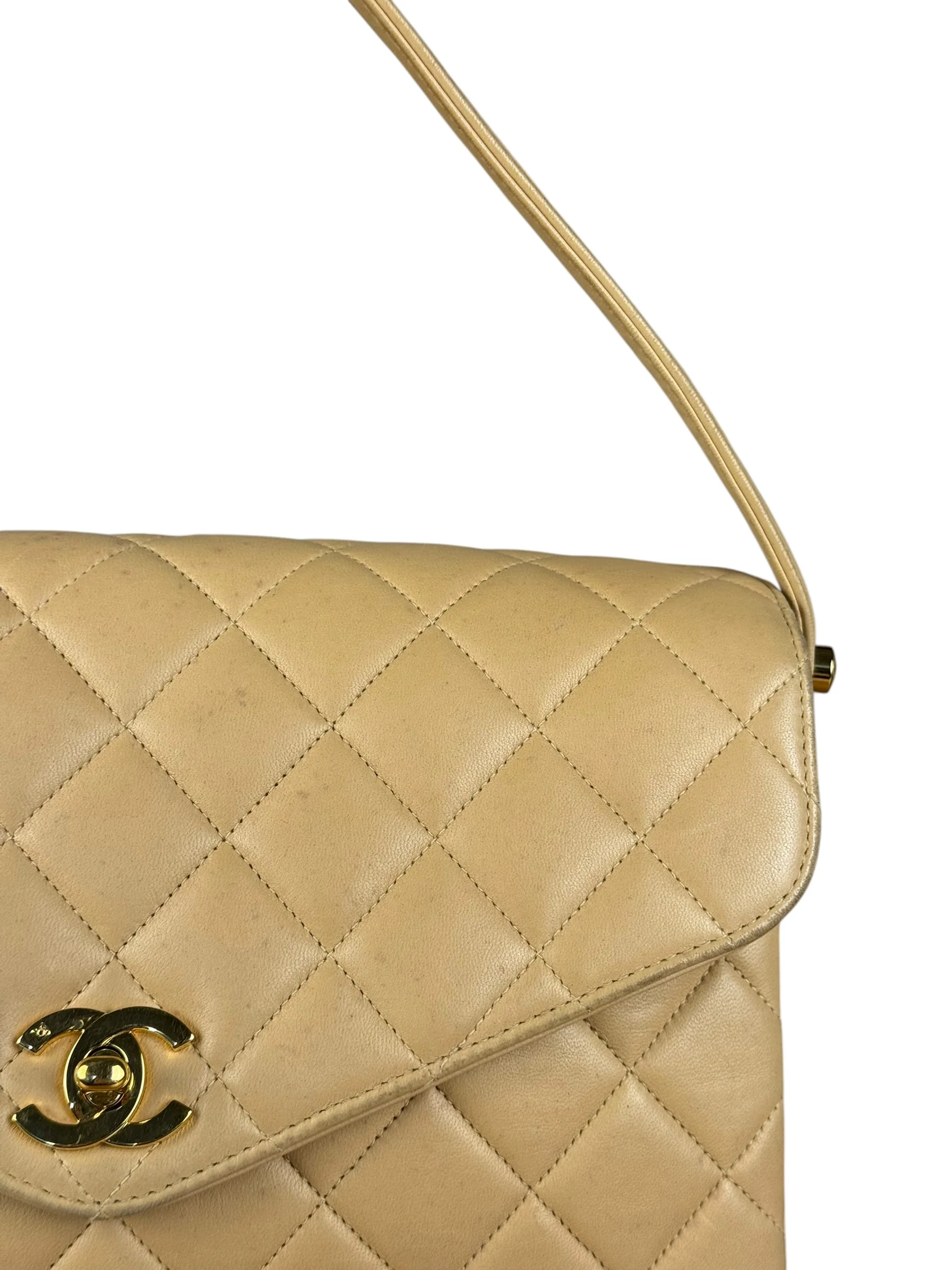 Chanel M Beige Lambskin Envelope Flap 1997 - Image 2