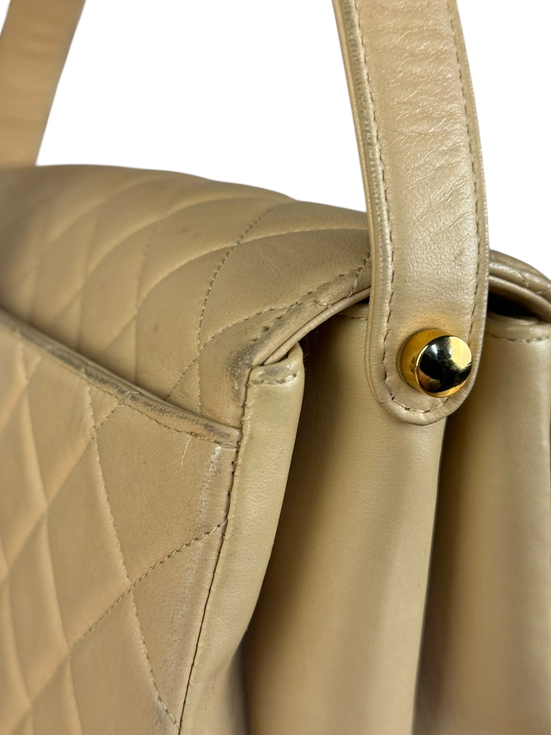 Chanel M Beige Lambskin Envelope Flap 1997 - Image 8