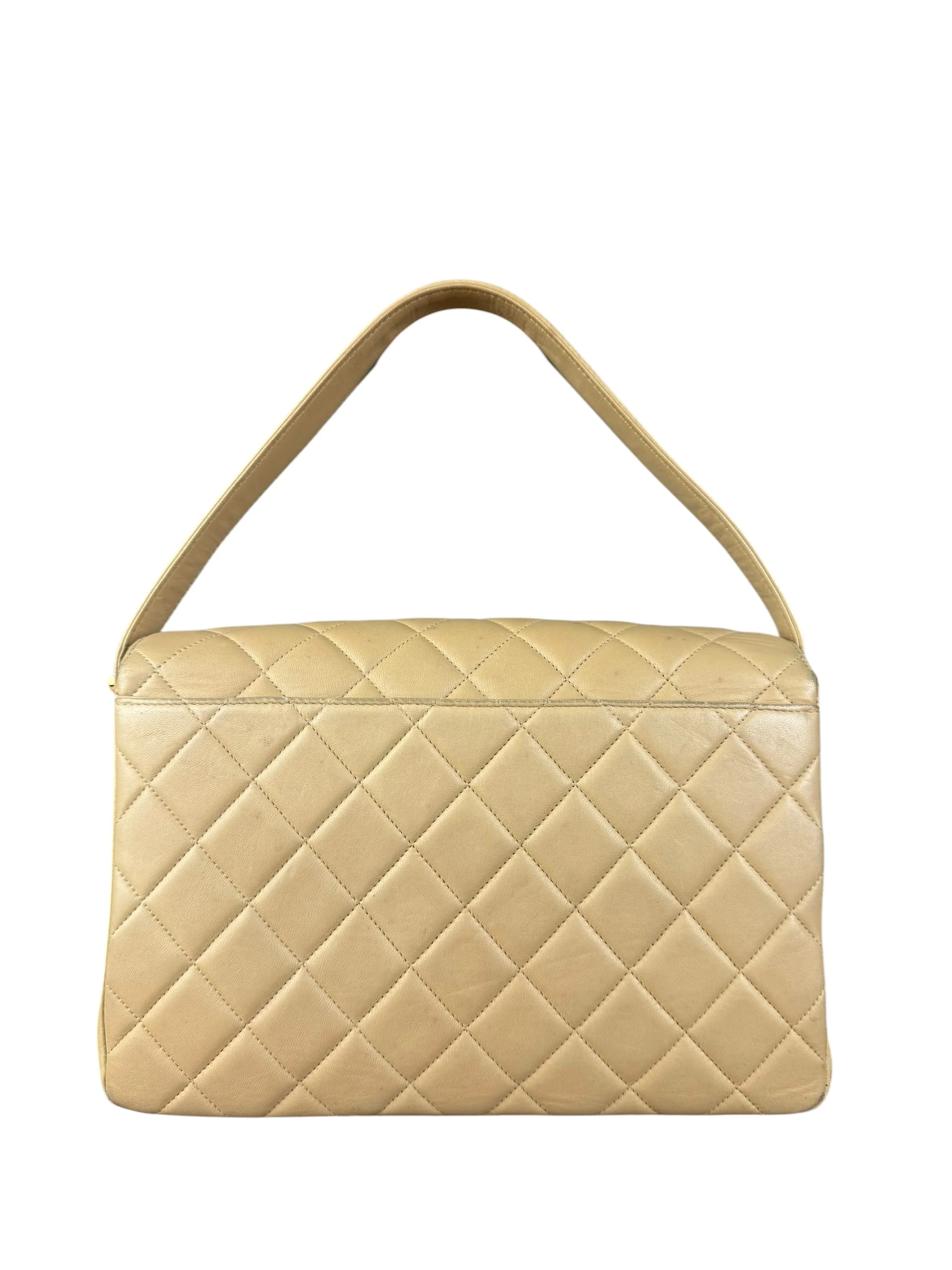 Chanel M Beige Lambskin Envelope Flap 1997 - Image 9