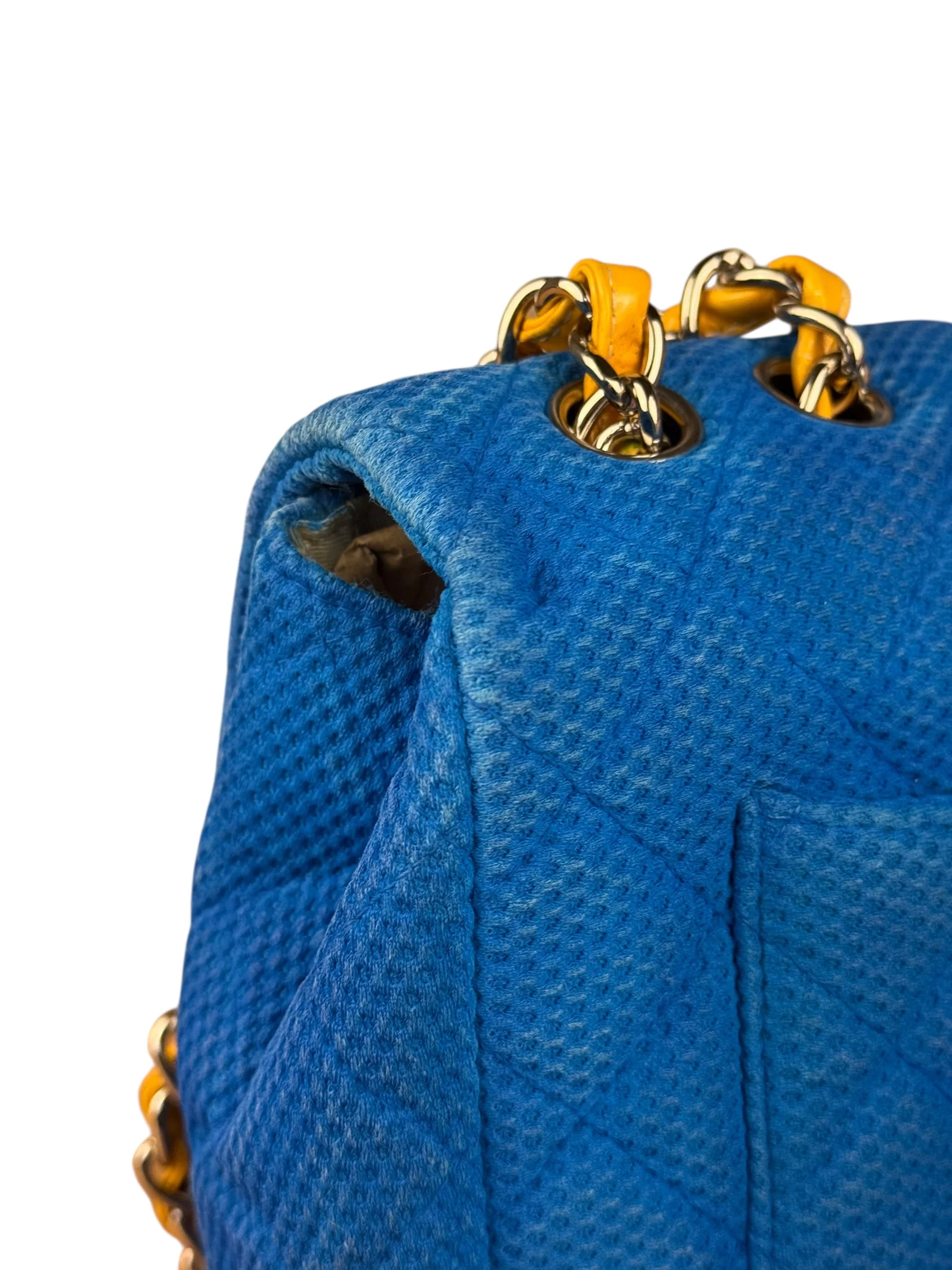 Chanel Medium Quilted Perforated Jersey Single Flap 2009 - Image 13