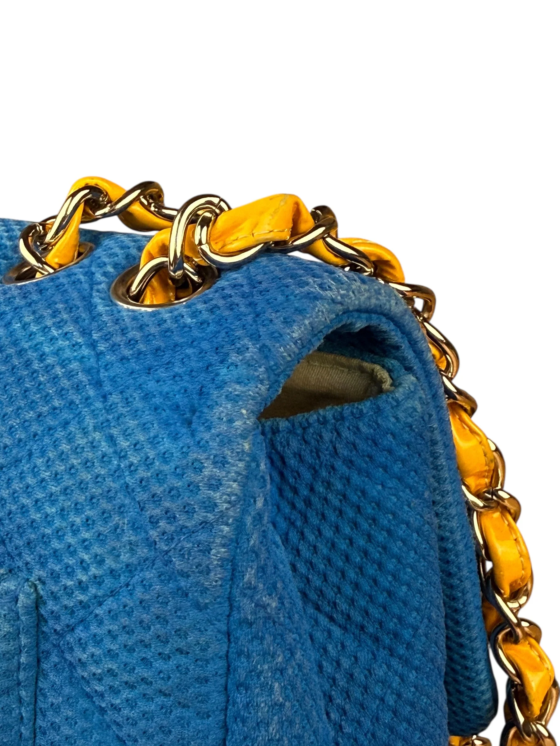 Chanel Medium Quilted Perforated Jersey Single Flap 2009 - Image 14