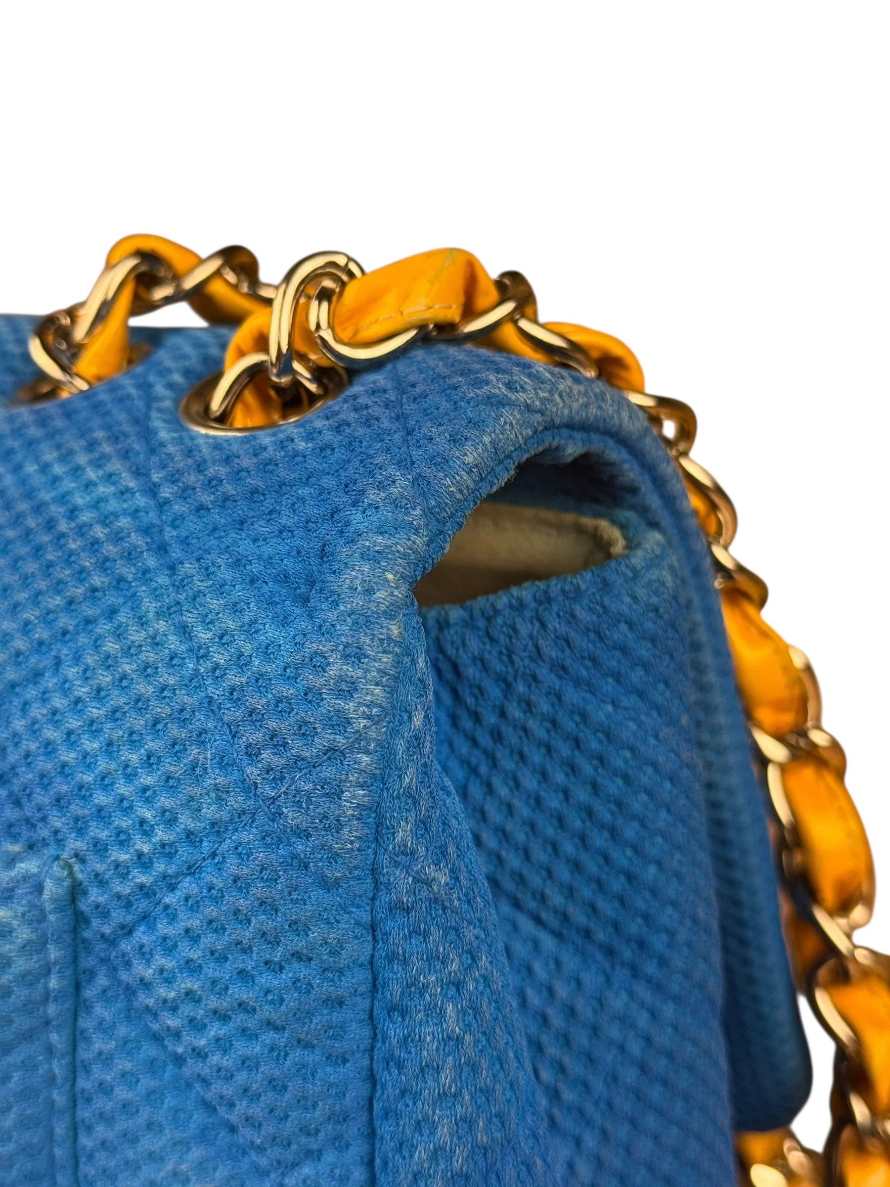 Chanel Medium Quilted Perforated Jersey Single Flap 2009 - Image 15