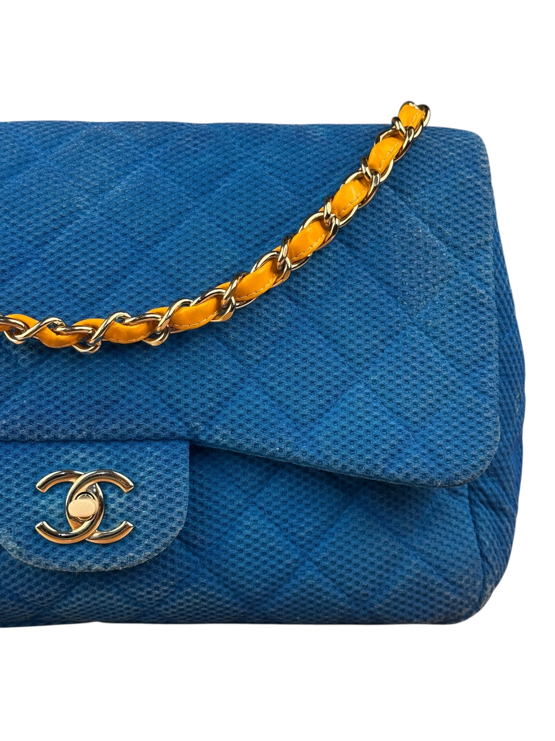 Chanel Medium Quilted Perforated Jersey Single Flap 2009 - Image 2
