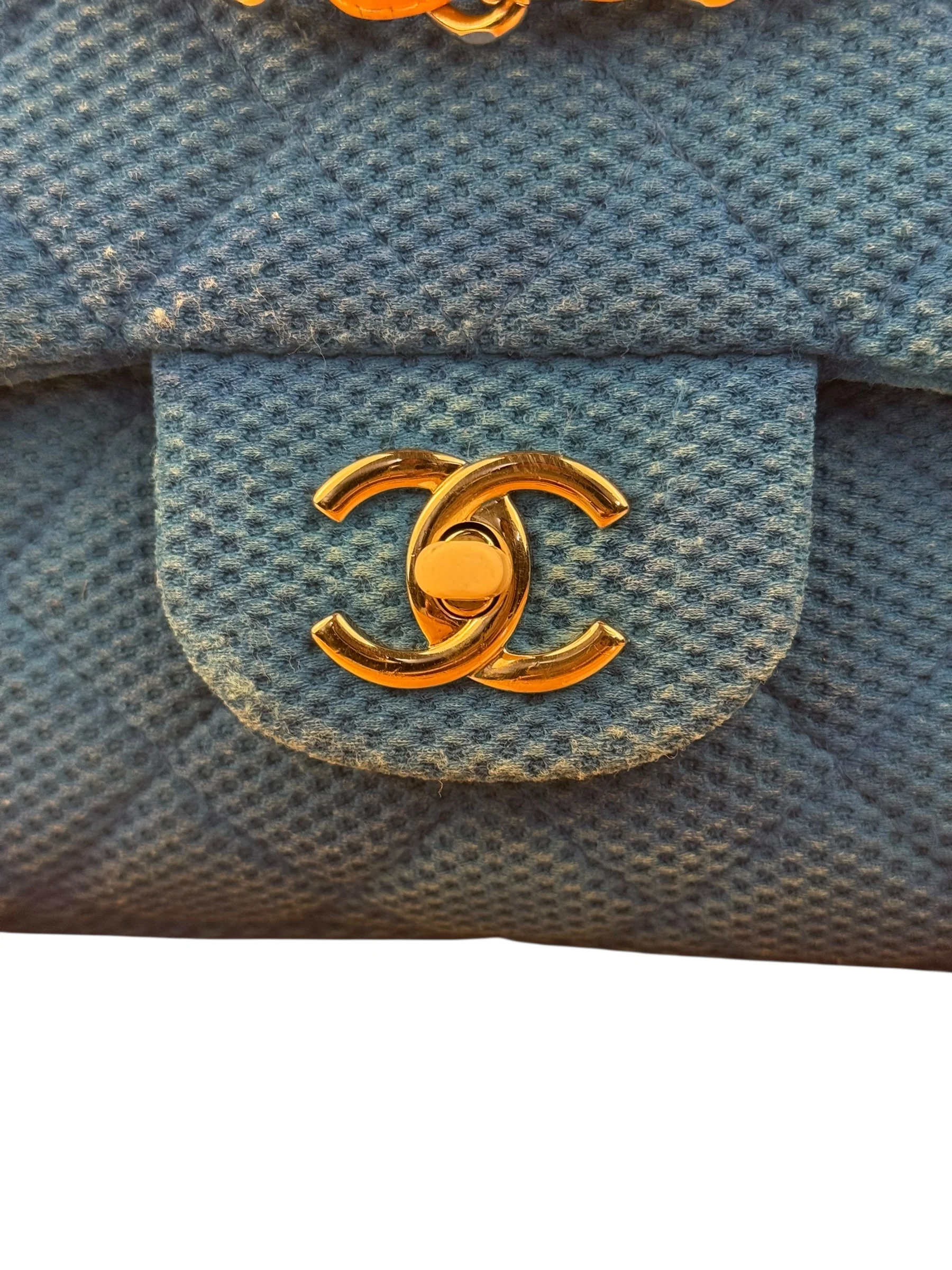 Chanel Medium Quilted Perforated Jersey Single Flap 2009 - Image 3