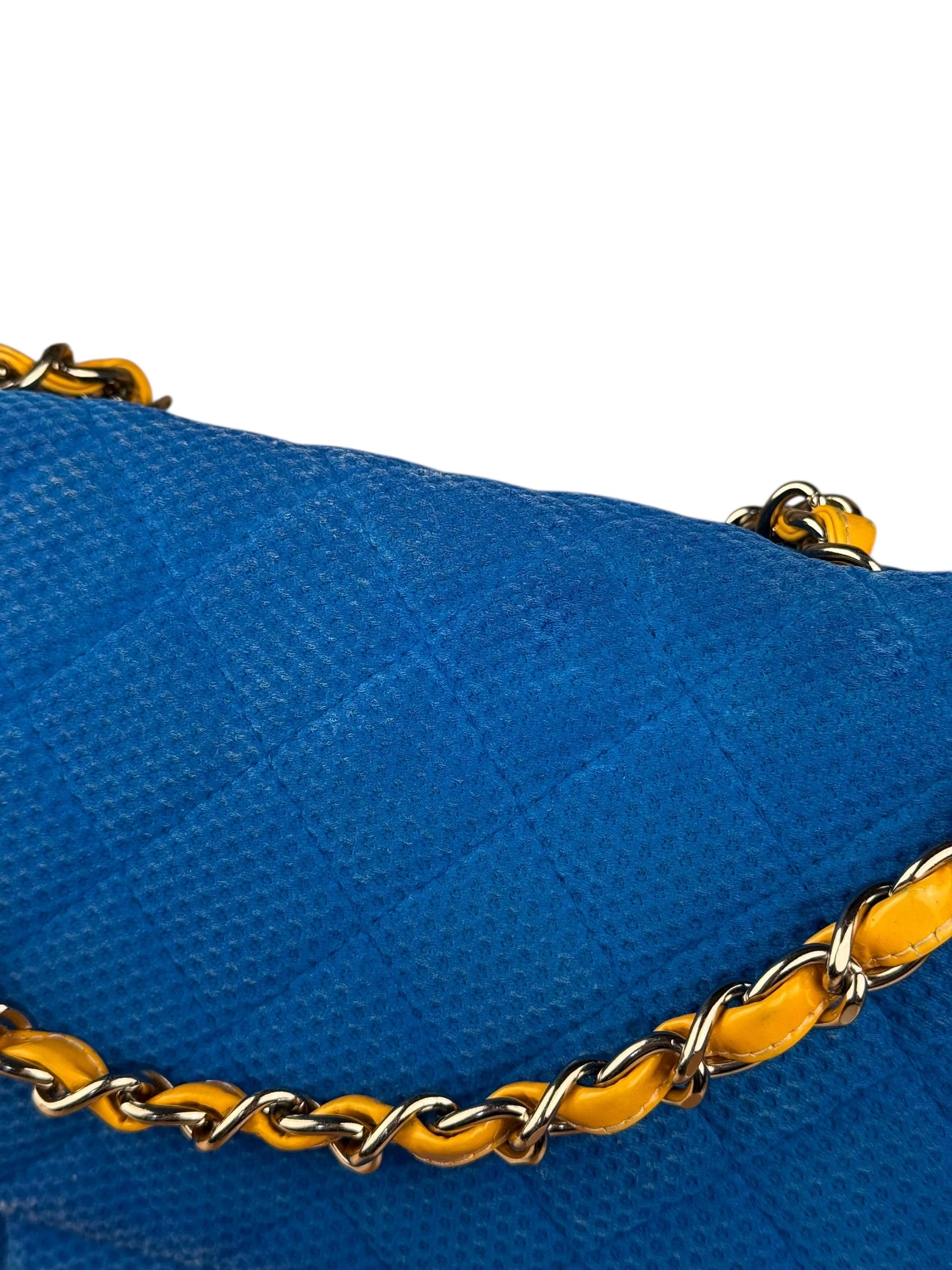 Chanel Medium Quilted Perforated Jersey Single Flap 2009 - Image 4