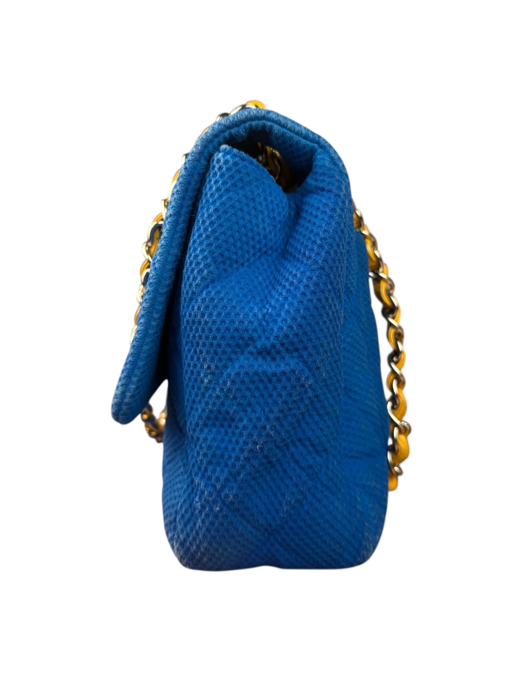 Chanel Medium Quilted Perforated Jersey Single Flap 2009 - Image 5