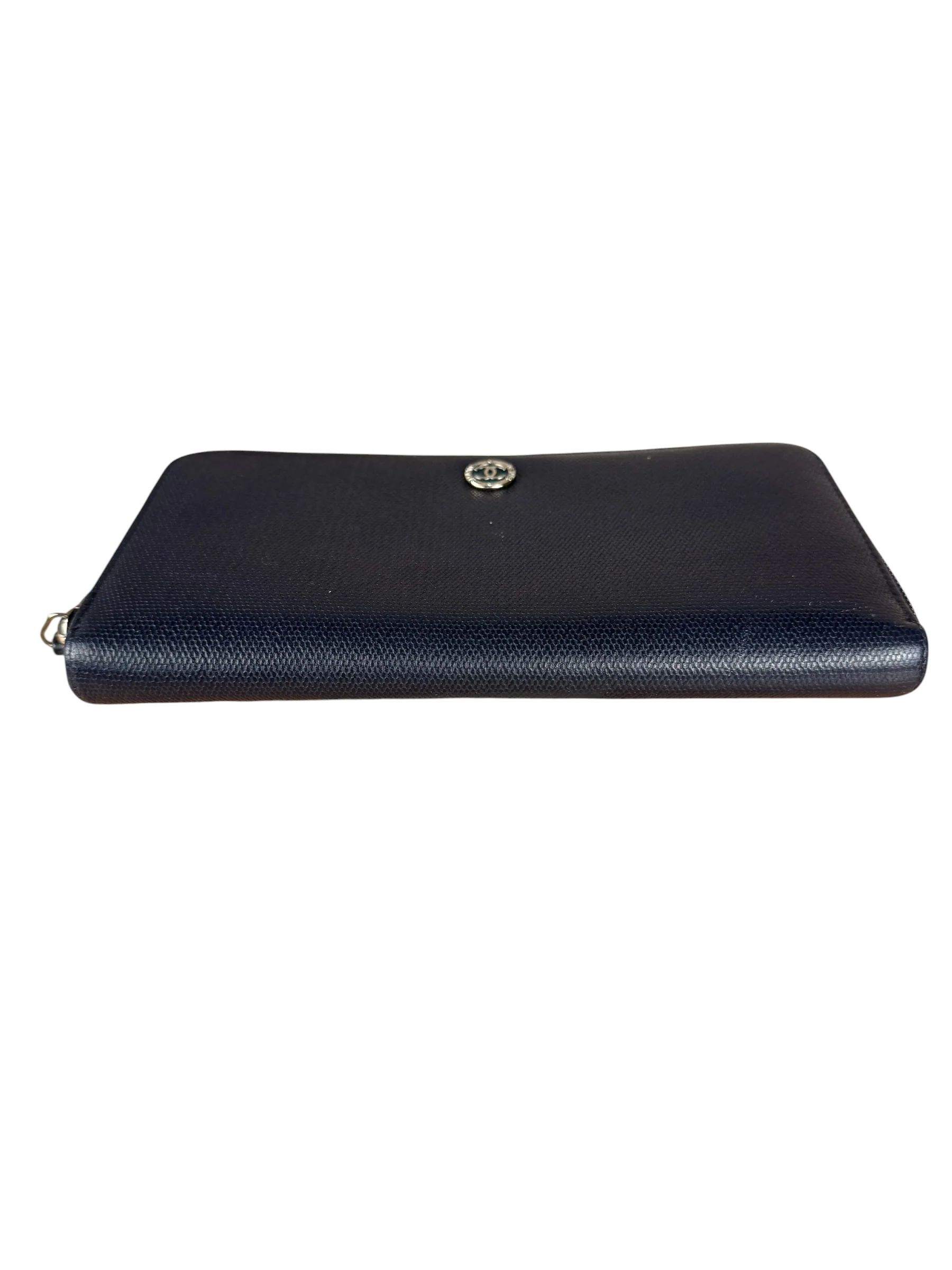 Chanel Navy Blue Long Zip Wallet - Image 11