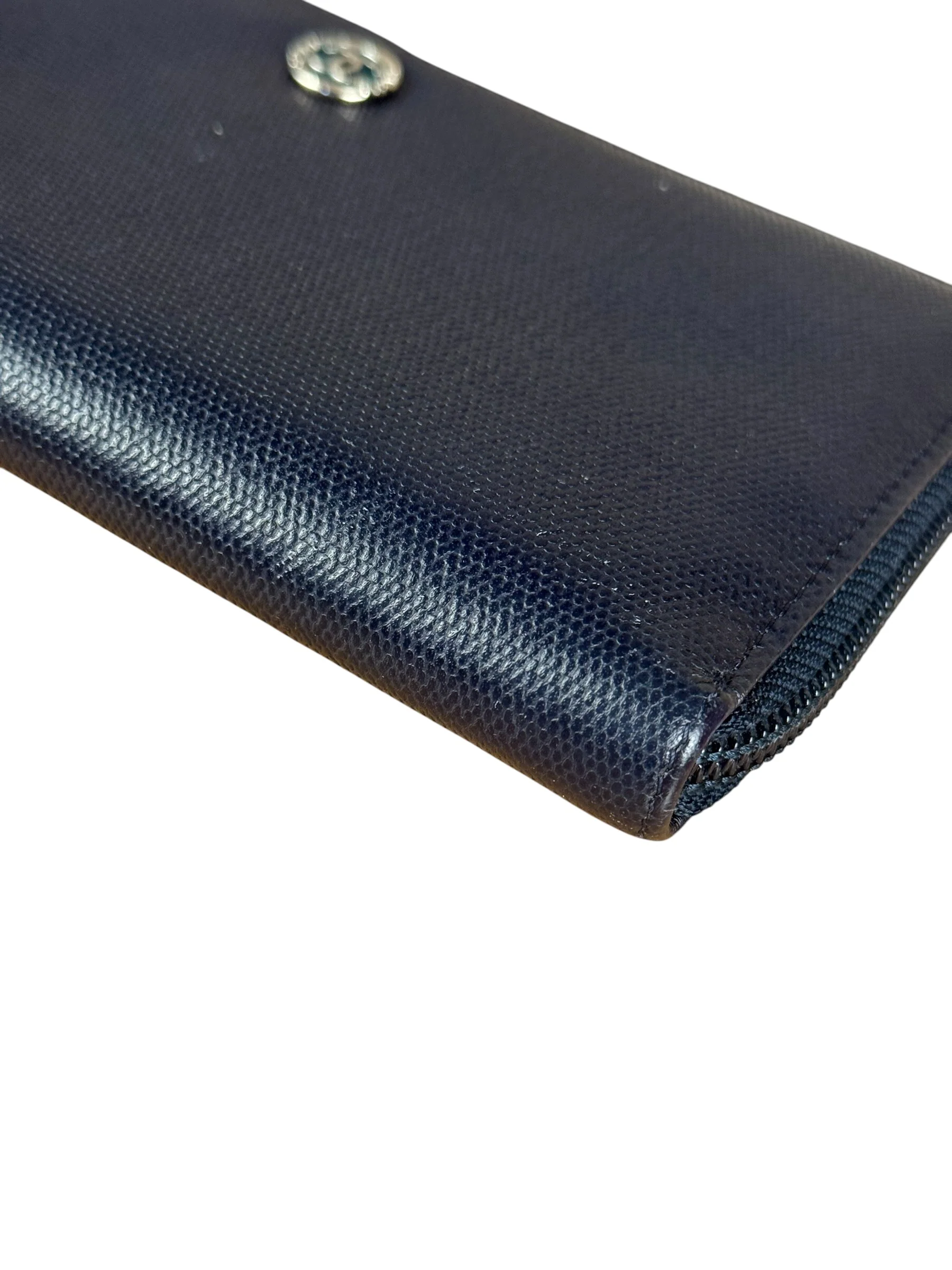 Chanel Navy Blue Long Zip Wallet - Image 12