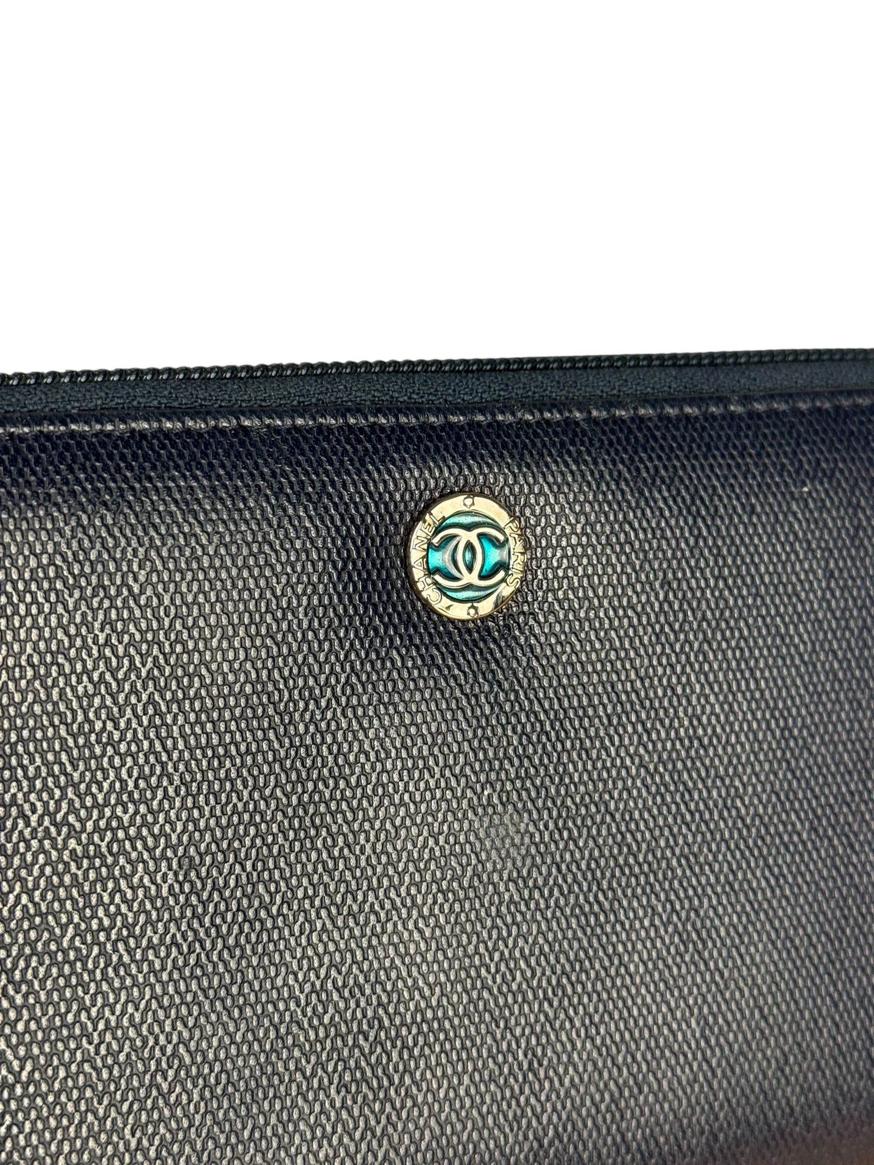 Chanel Navy Blue Long Zip Wallet - Image 14
