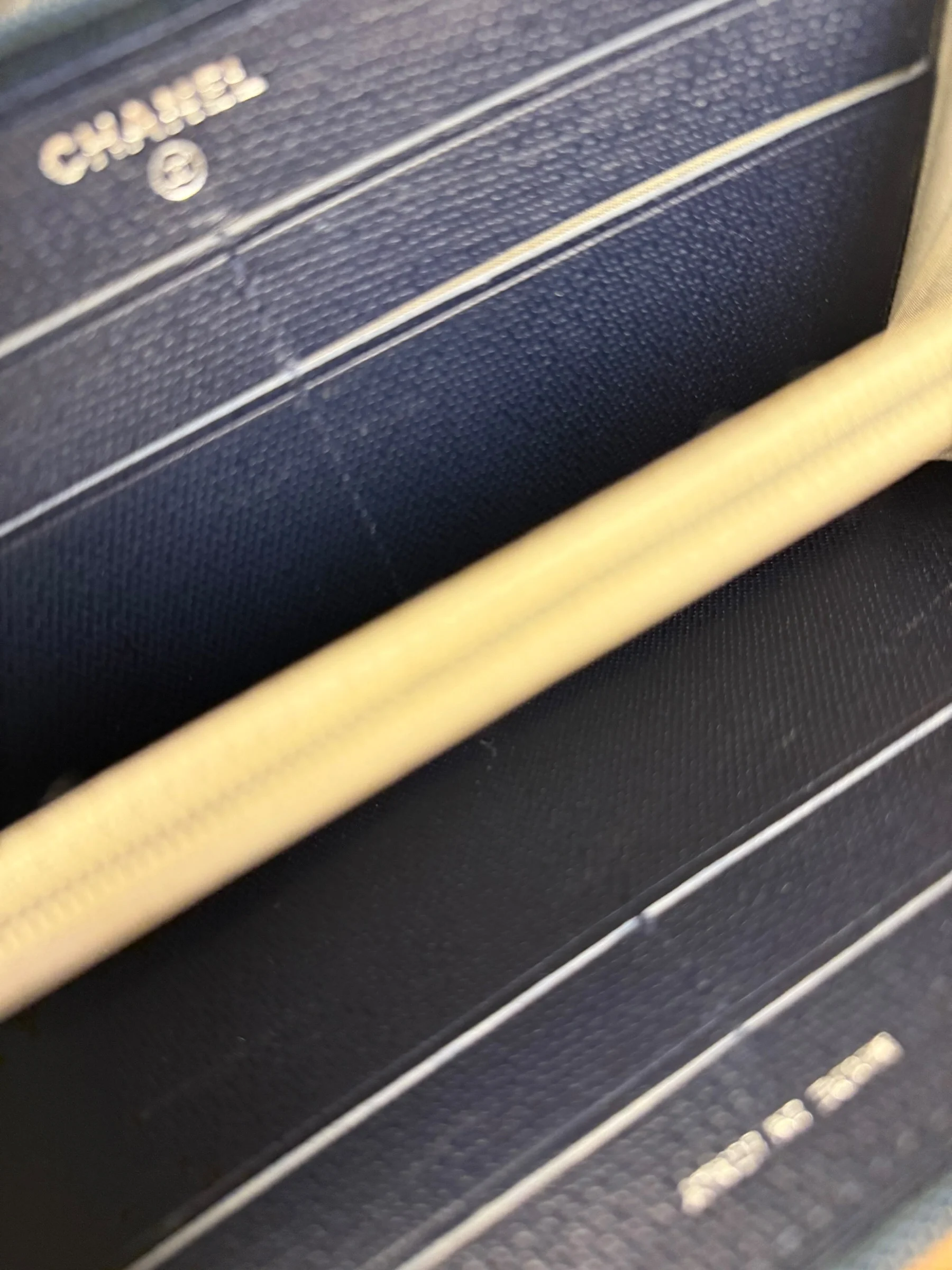 Chanel Navy Blue Long Zip Wallet - Image 16