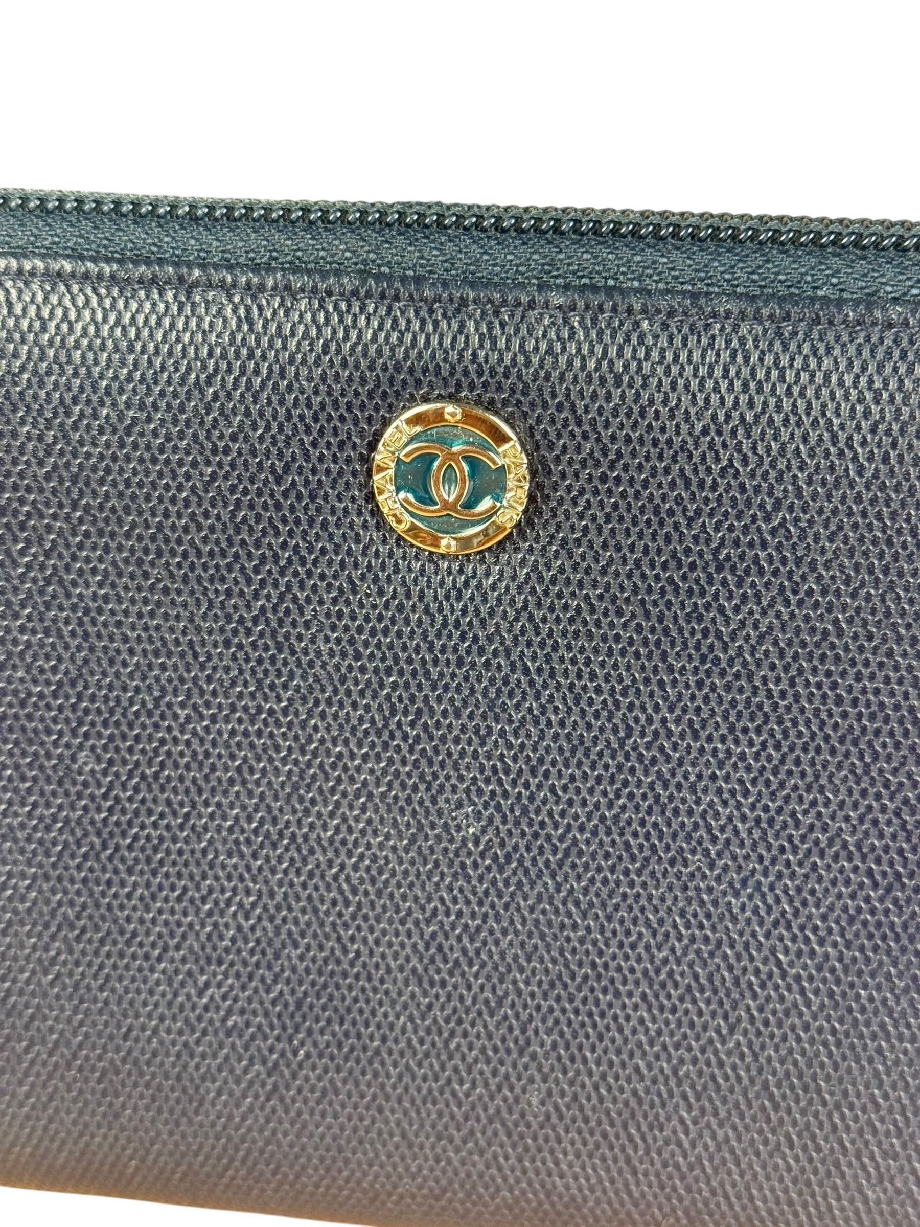 Chanel Navy Blue Long Zip Wallet - Image 4