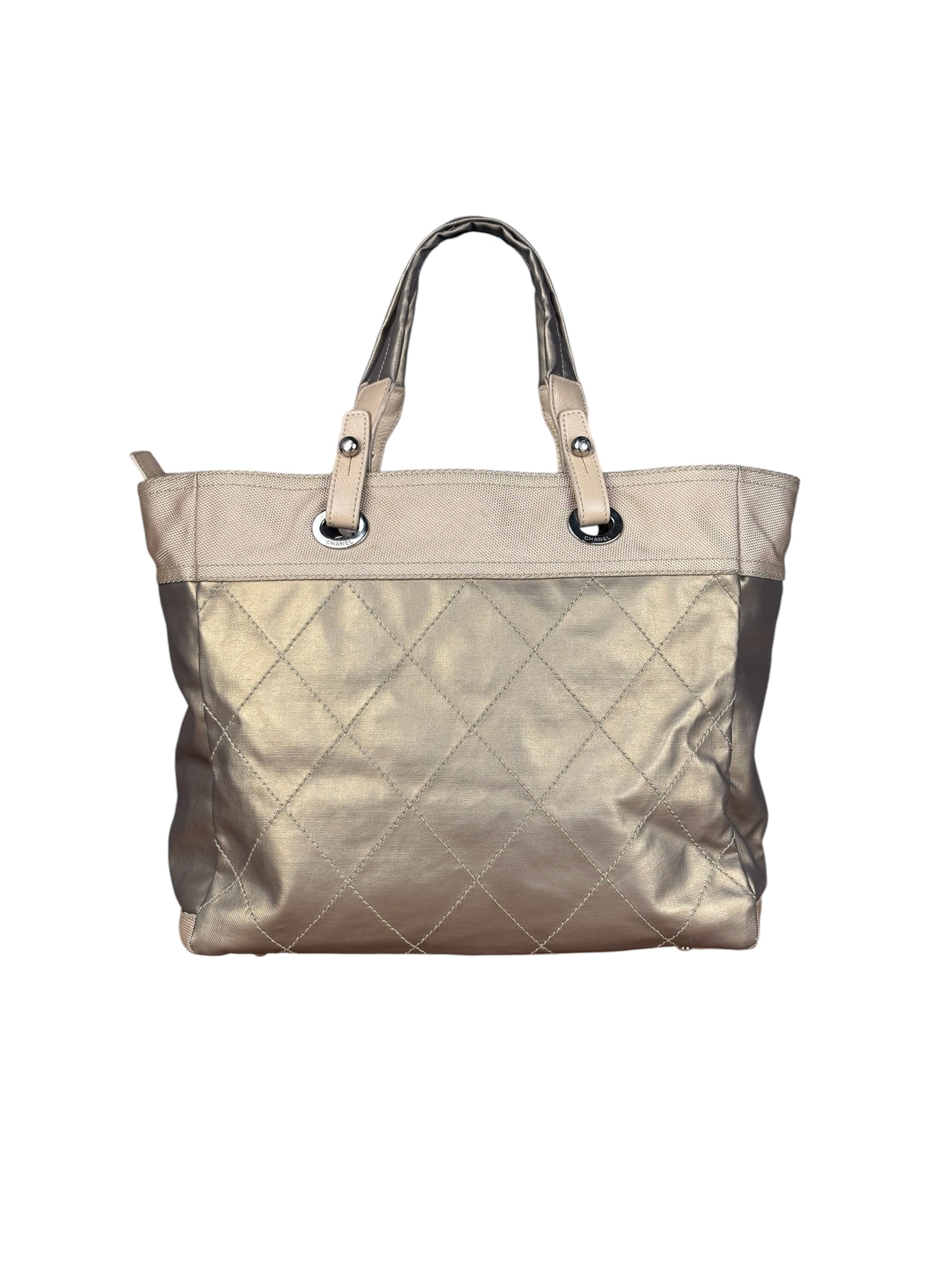 Chanel Paris-Biarritz Gold Quilted Tote Bag 2006 - Image 3