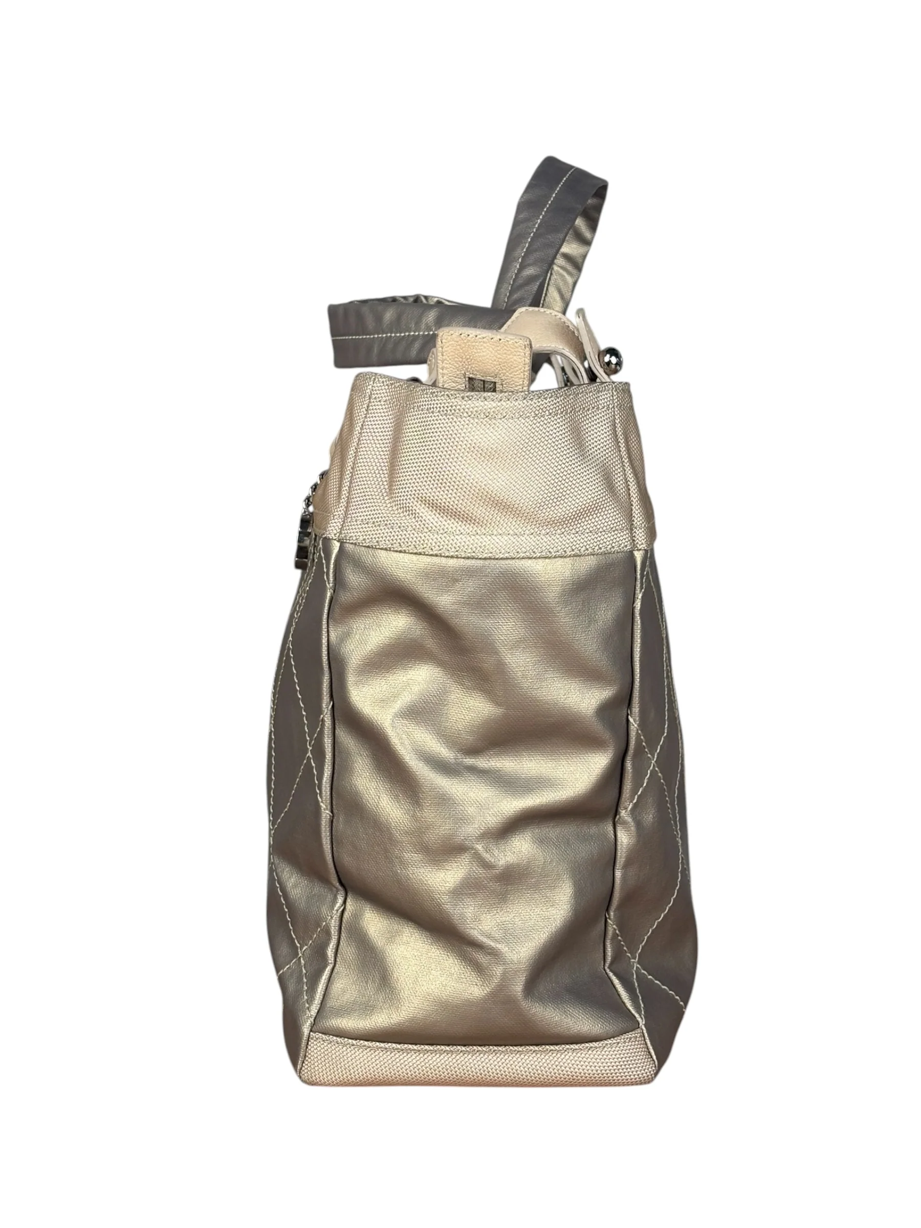Chanel Paris-Biarritz Gold Quilted Tote Bag 2006 - Image 4