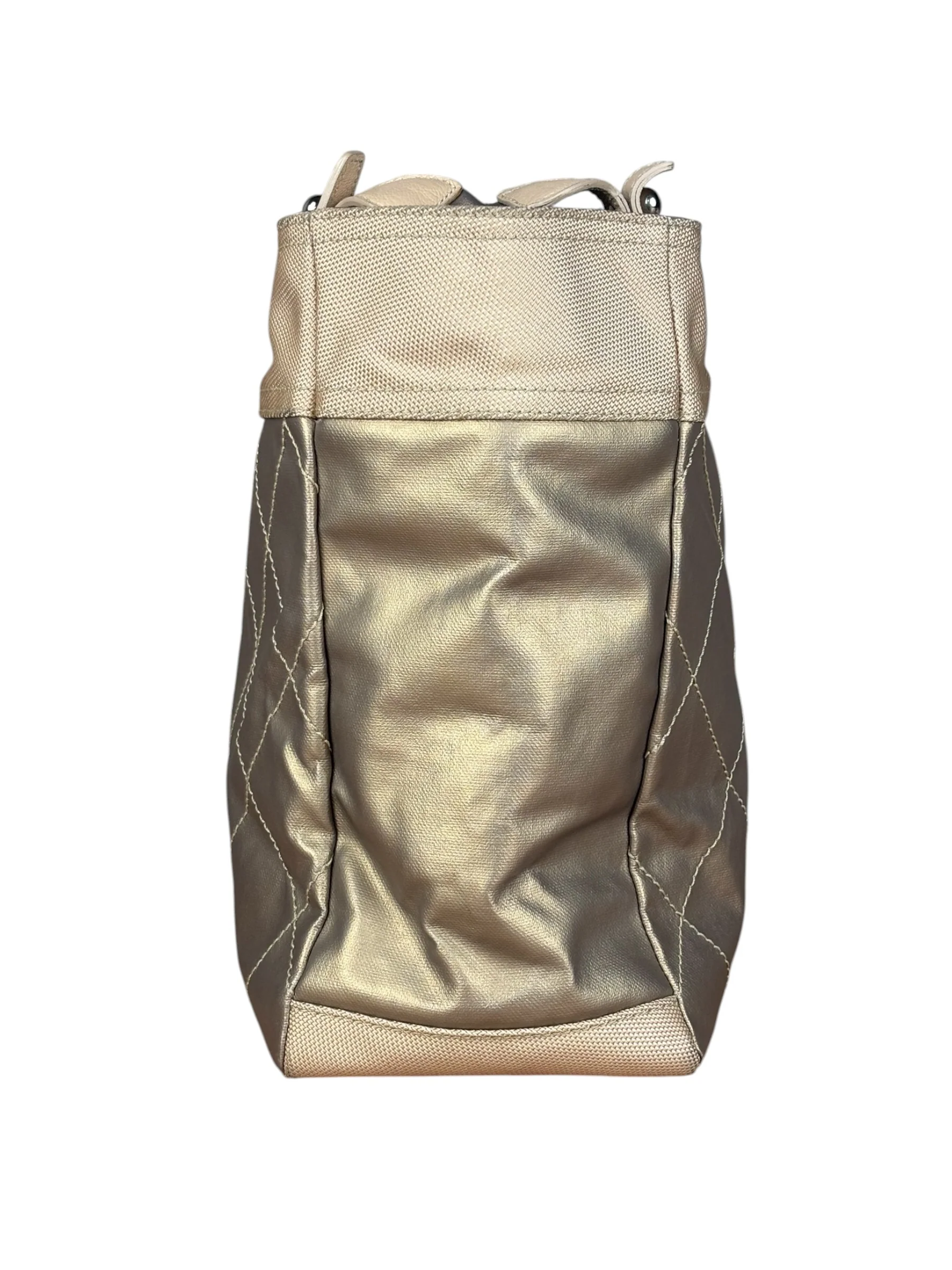 Chanel Paris-Biarritz Gold Quilted Tote Bag 2006 - Image 5