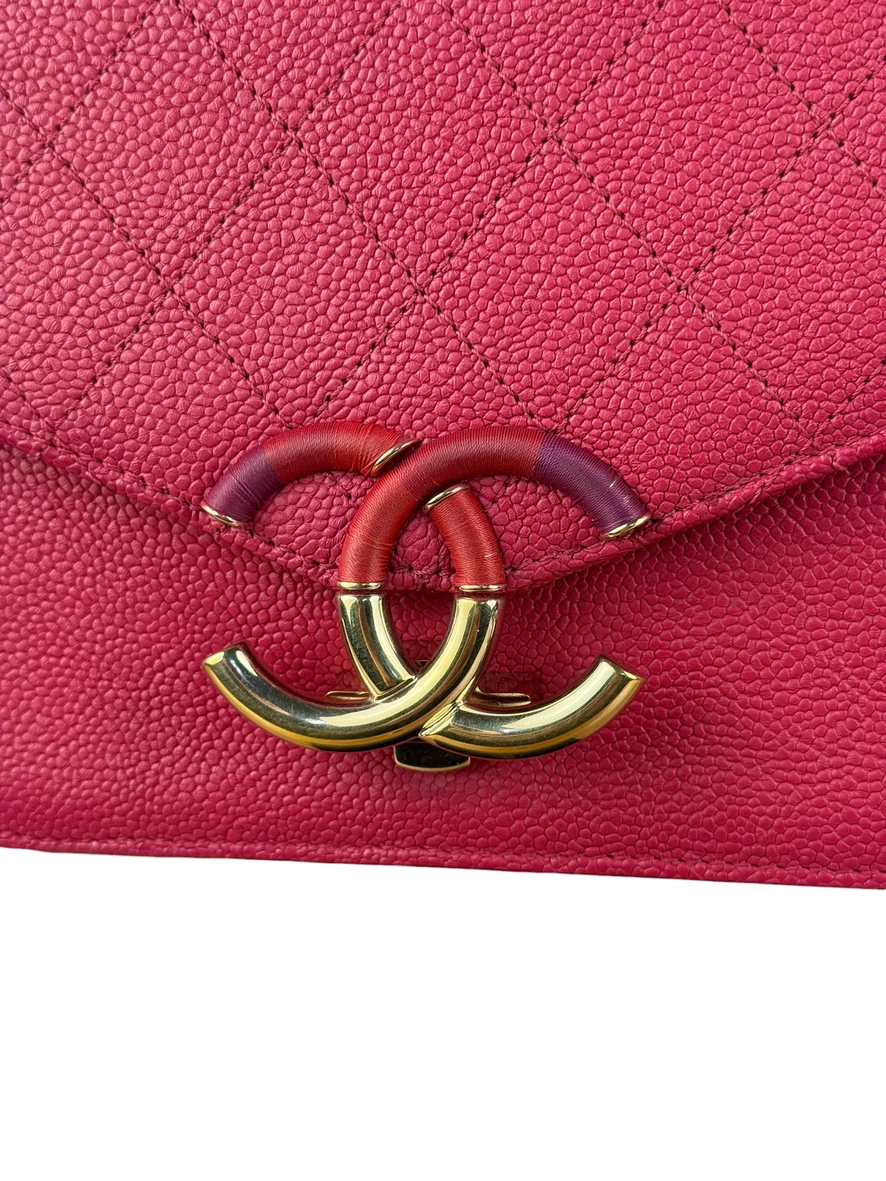 Chanel Pink Caviar Paris Cuba Thread Around Flap Bag 2018 - Image 5
