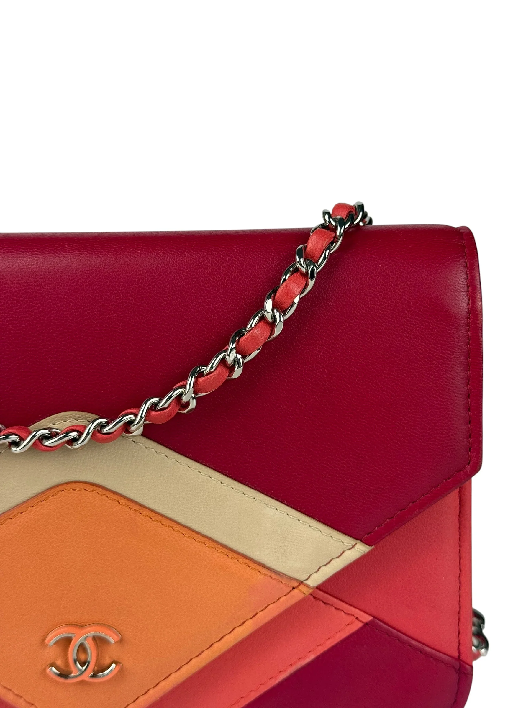 Chanel Pink Leather Wallet on Chain Crossbody Bag 2017 - Image 3