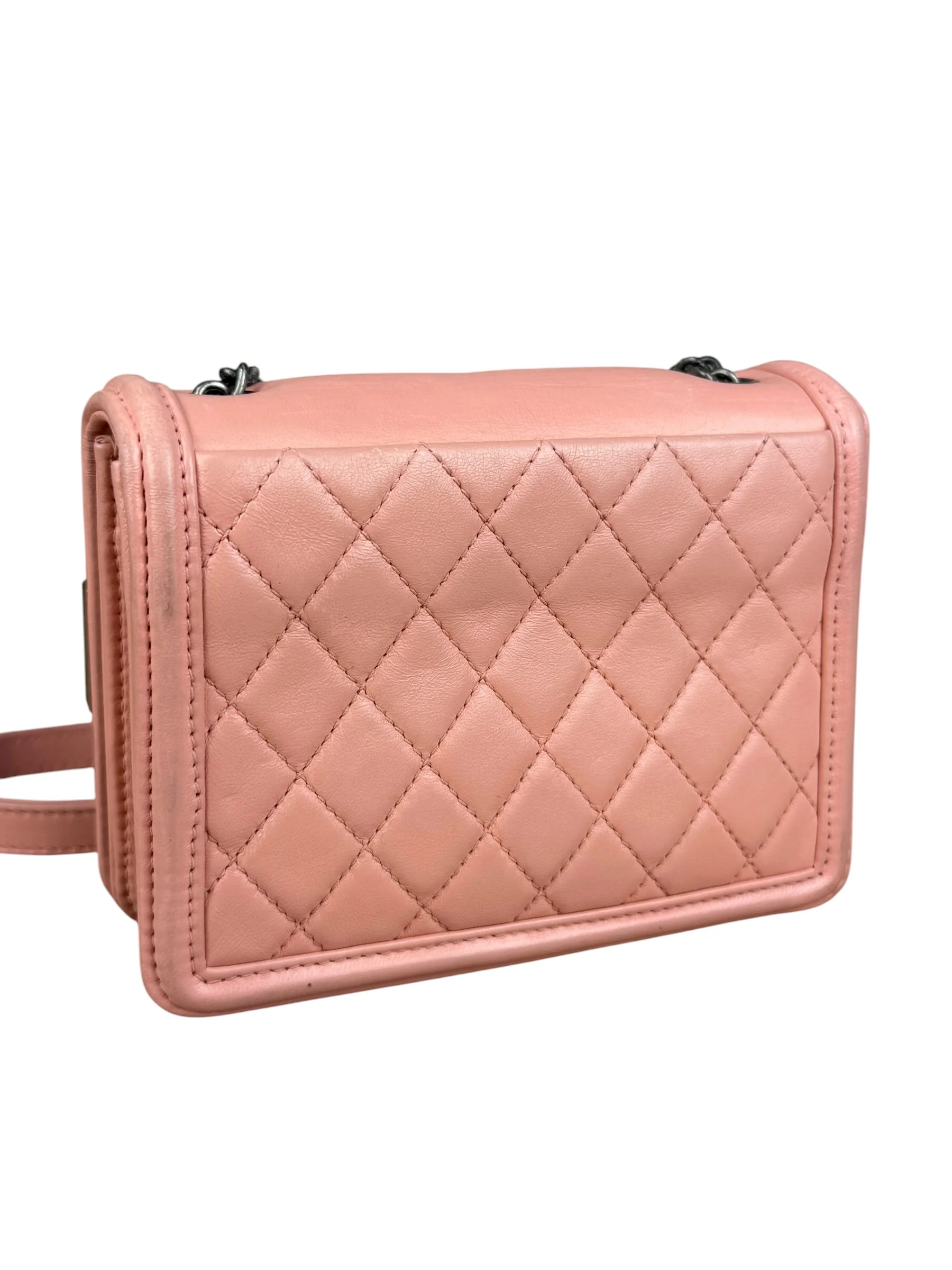 Chanel Pink Mini Boy Brick Chain Flap Bag 2013 - Image 10
