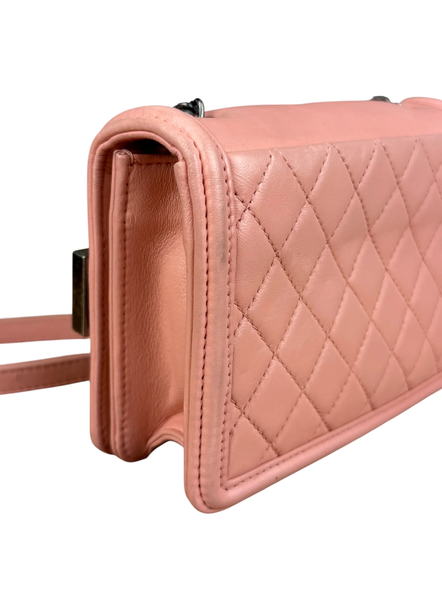 Chanel Pink Mini Boy Brick Chain Flap Bag 2013 - Image 11