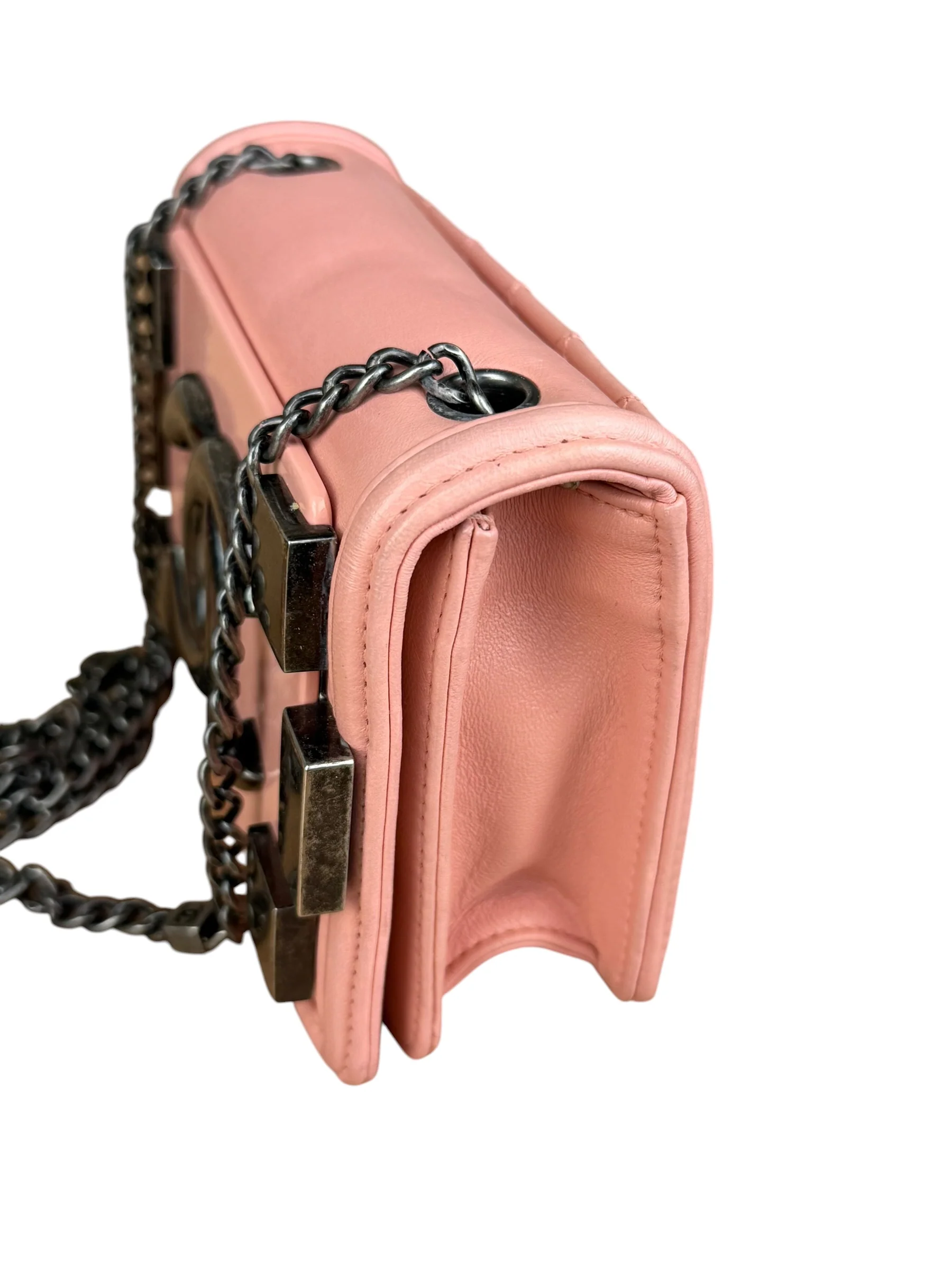 Chanel Pink Mini Boy Brick Chain Flap Bag 2013 - Image 12