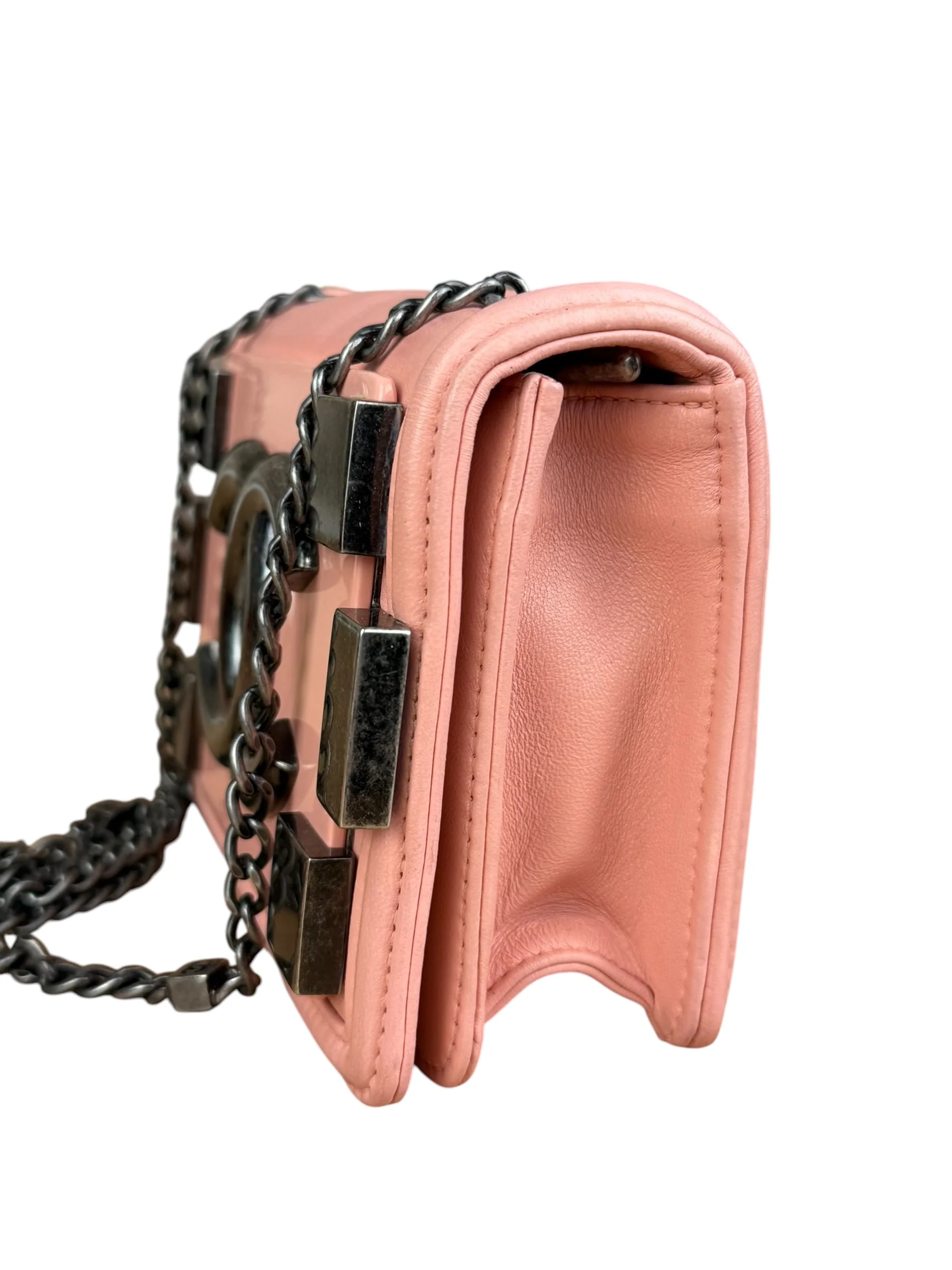 Chanel Pink Mini Boy Brick Chain Flap Bag 2013 - Image 13