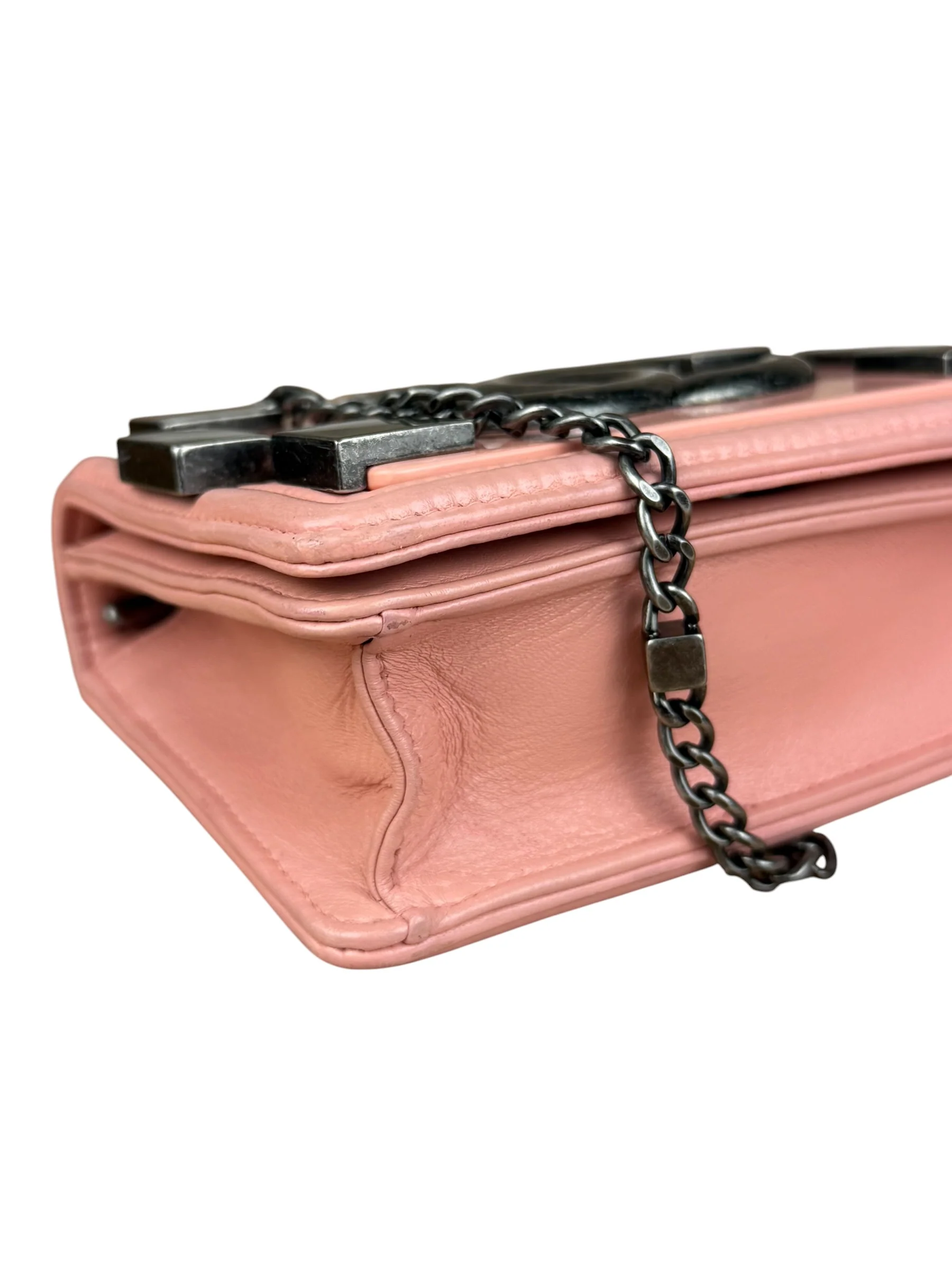 Chanel Pink Mini Boy Brick Chain Flap Bag 2013 - Image 16