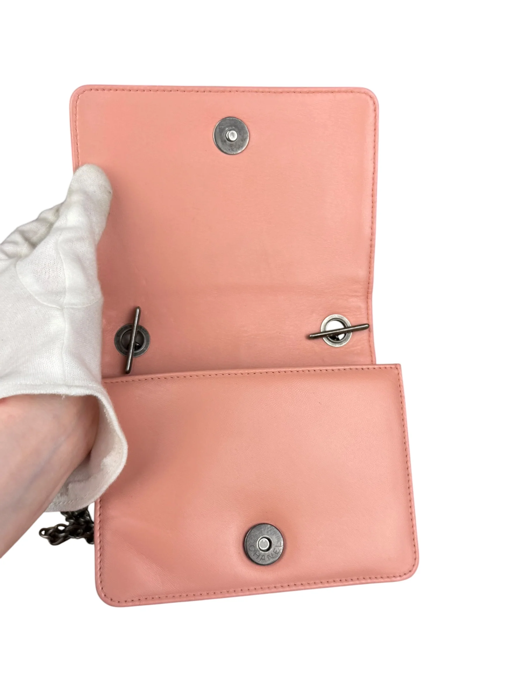 Chanel Pink Mini Boy Brick Chain Flap Bag 2013 - Image 19