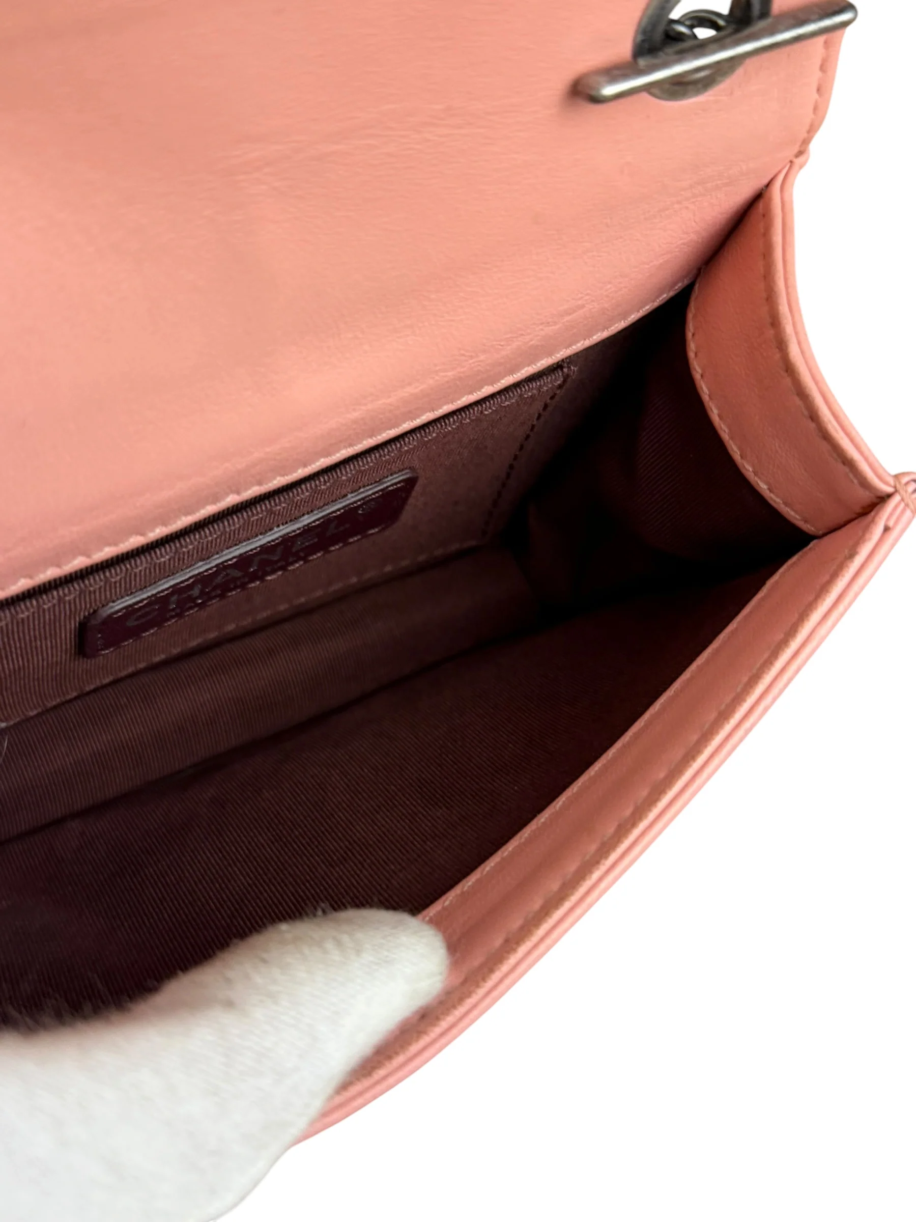 Chanel Pink Mini Boy Brick Chain Flap Bag 2013 - Image 20