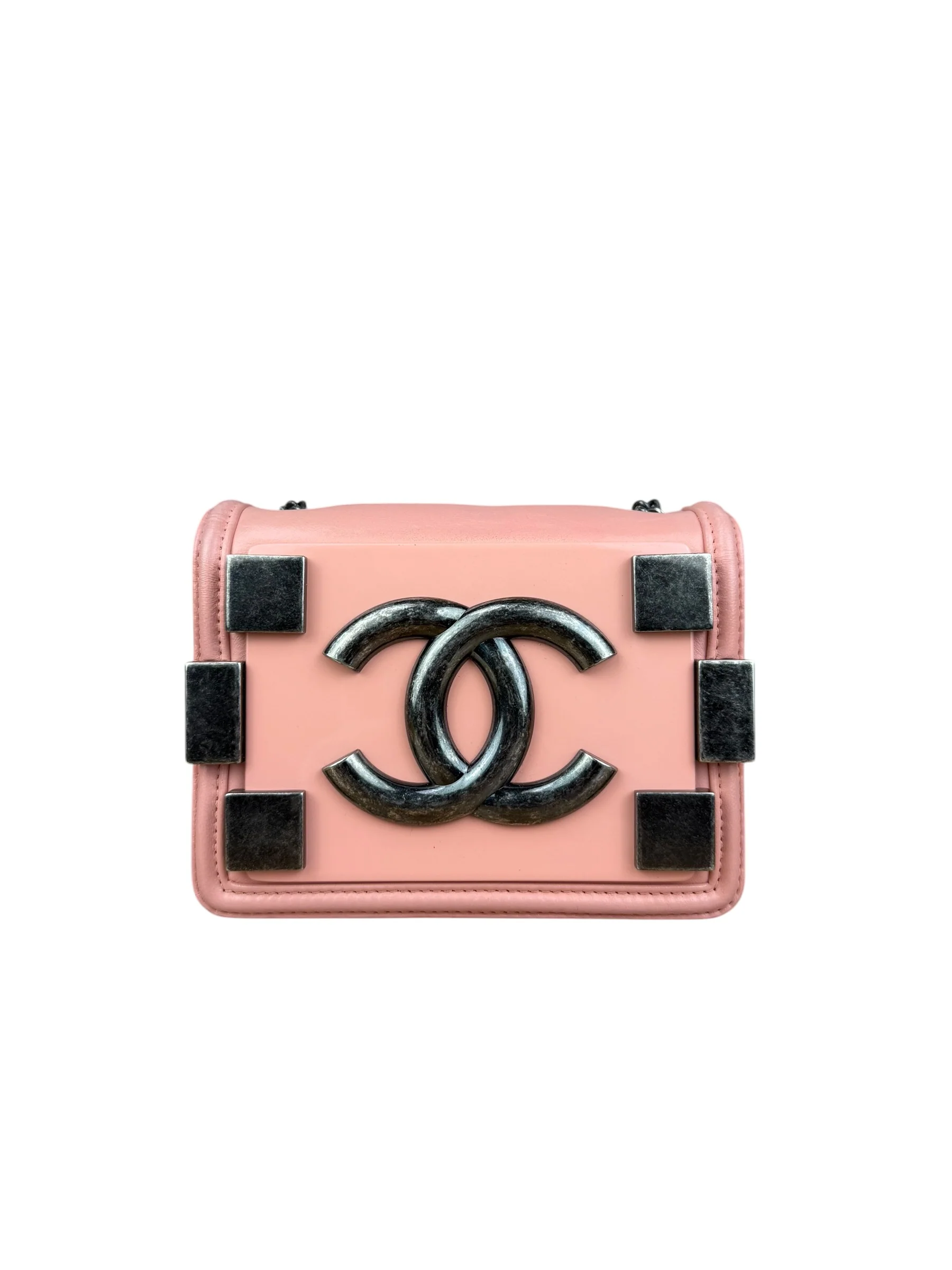 Chanel Pink Mini Boy Brick Chain Flap Bag 2013 - Image 3