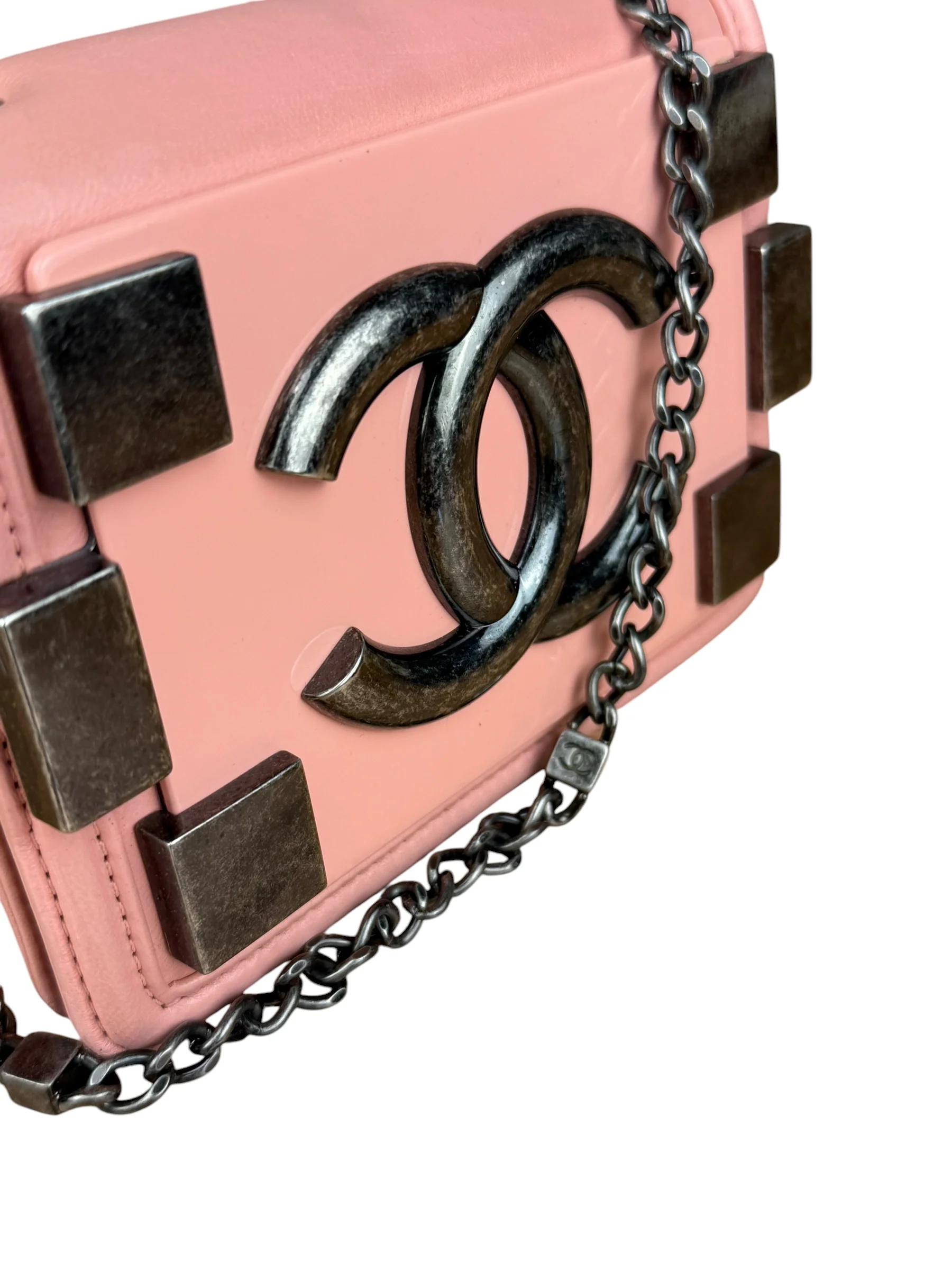 Chanel Pink Mini Boy Brick Chain Flap Bag 2013 - Image 5