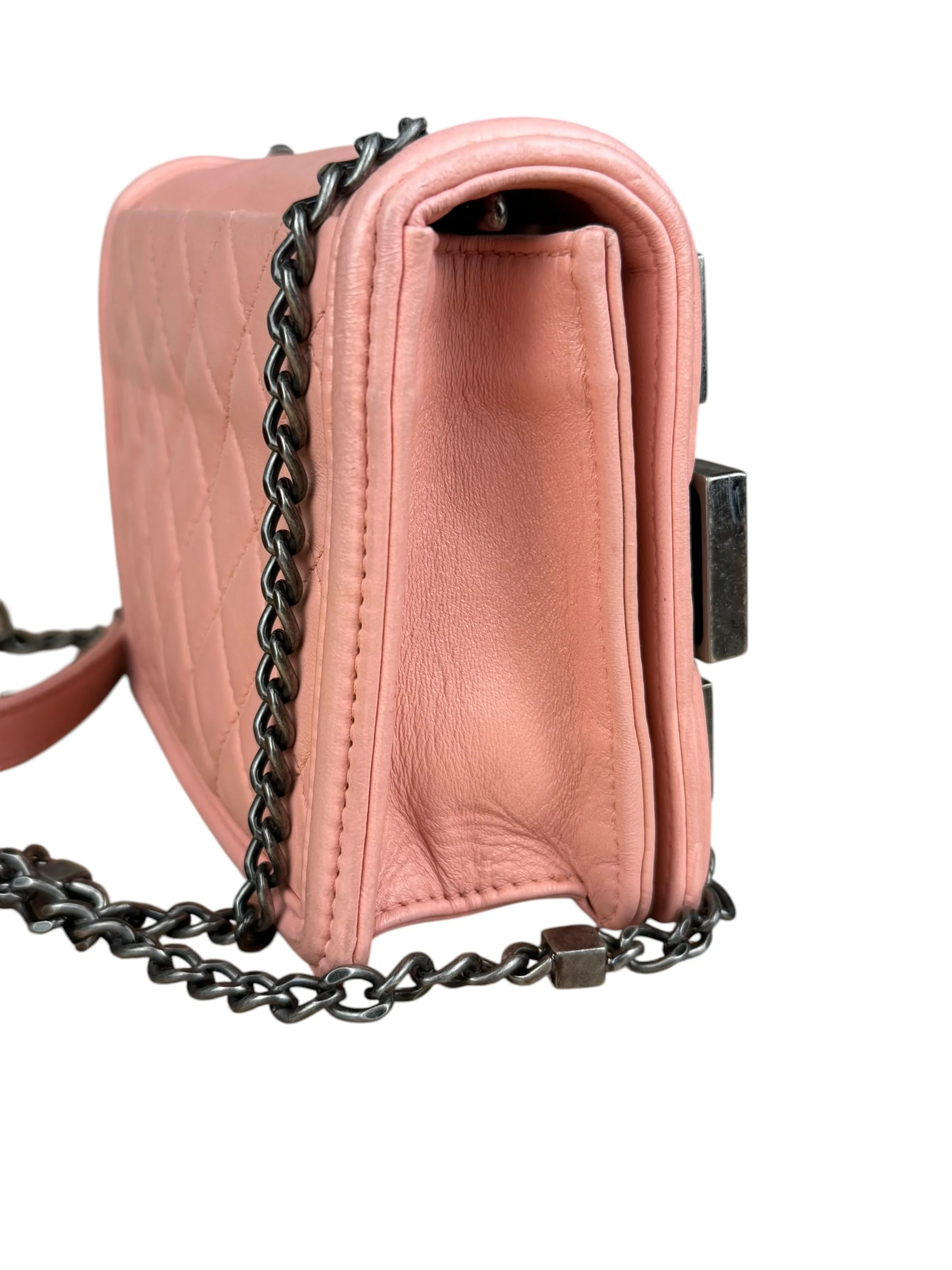 Chanel Pink Mini Boy Brick Chain Flap Bag 2013 - Image 6