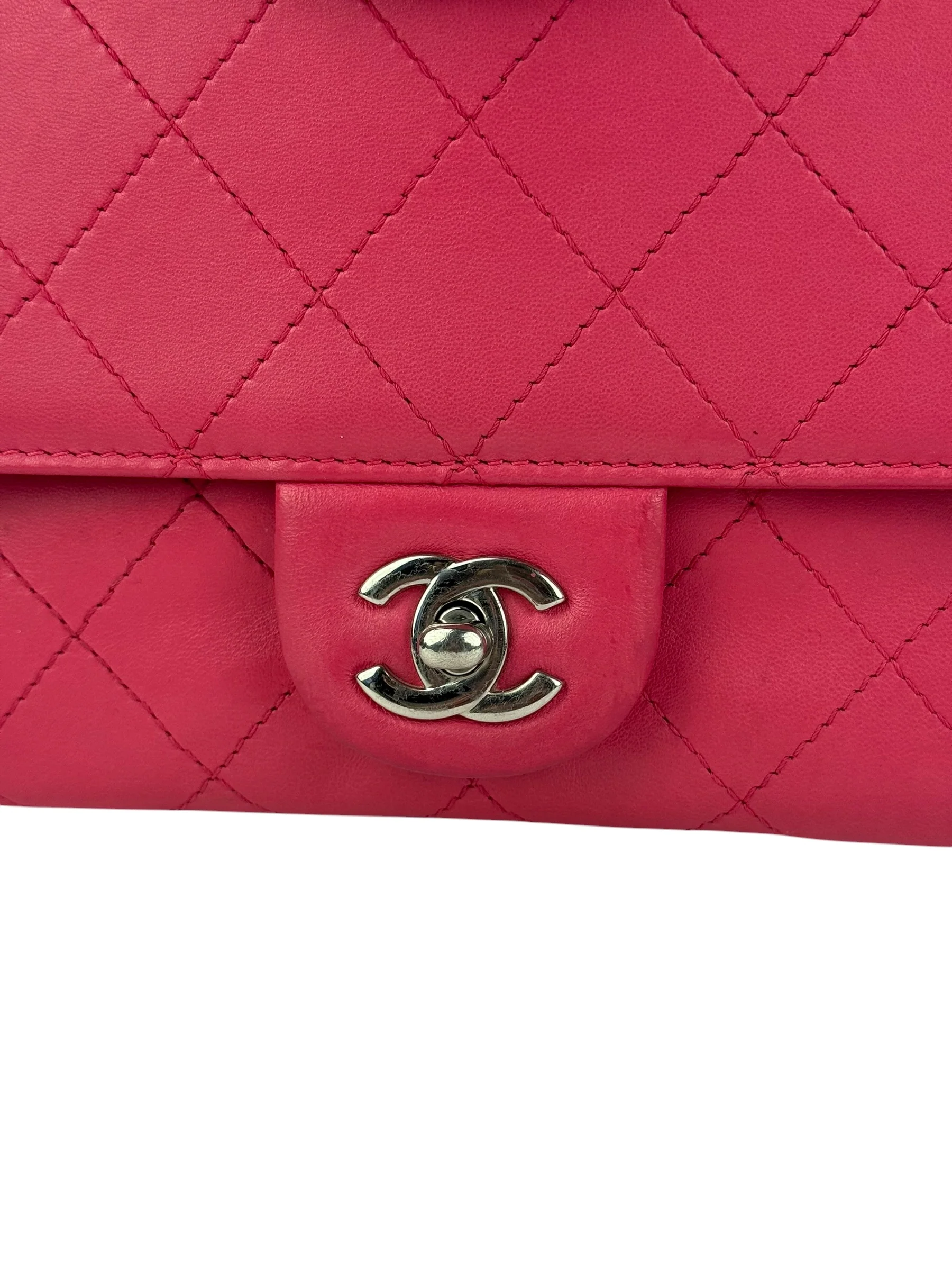 Chanel Pink Quilted Leather Accordion Flap Bag 2014 - Image 3