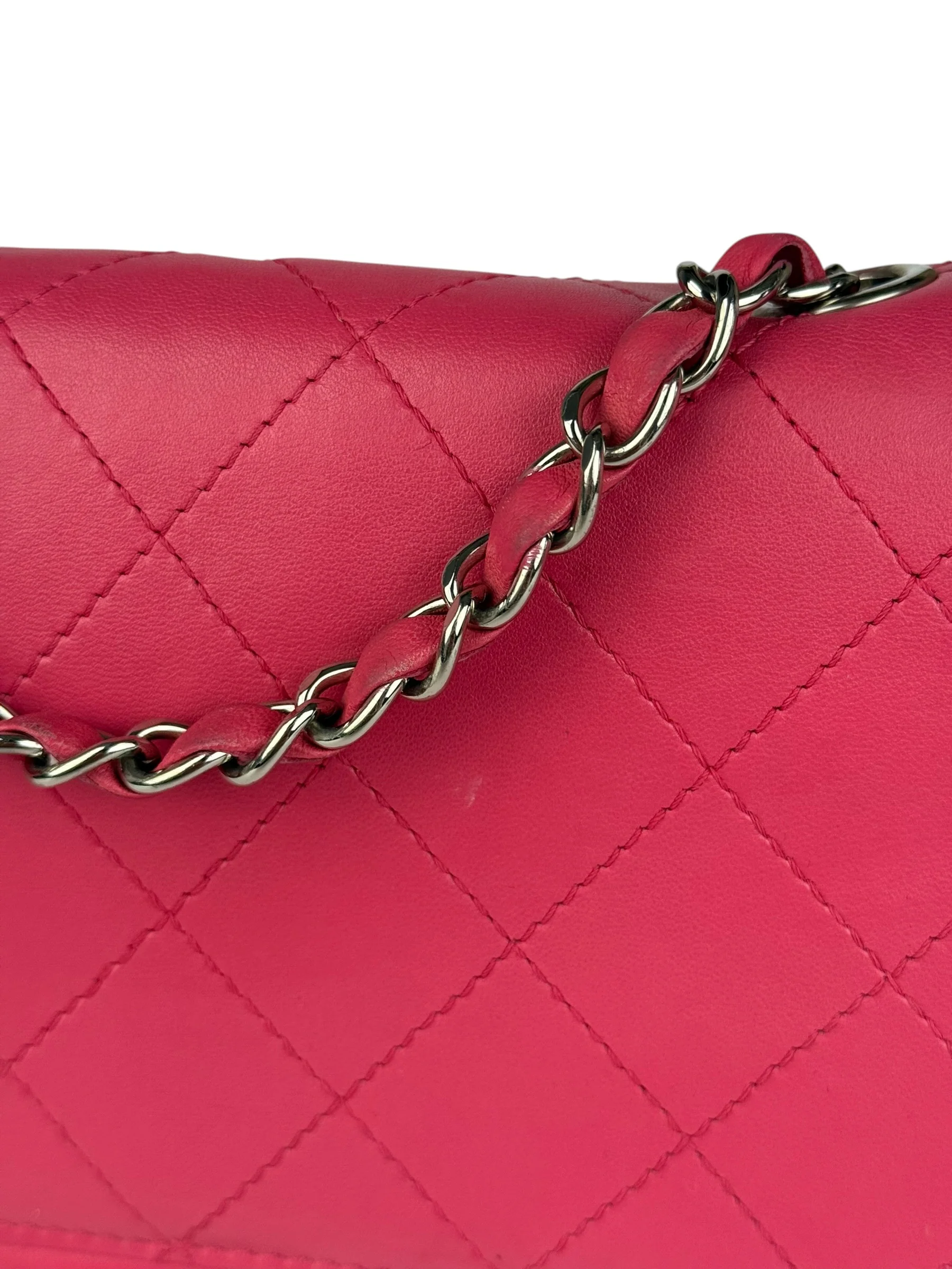 Chanel Pink Quilted Leather Accordion Flap Bag 2014 - Image 4