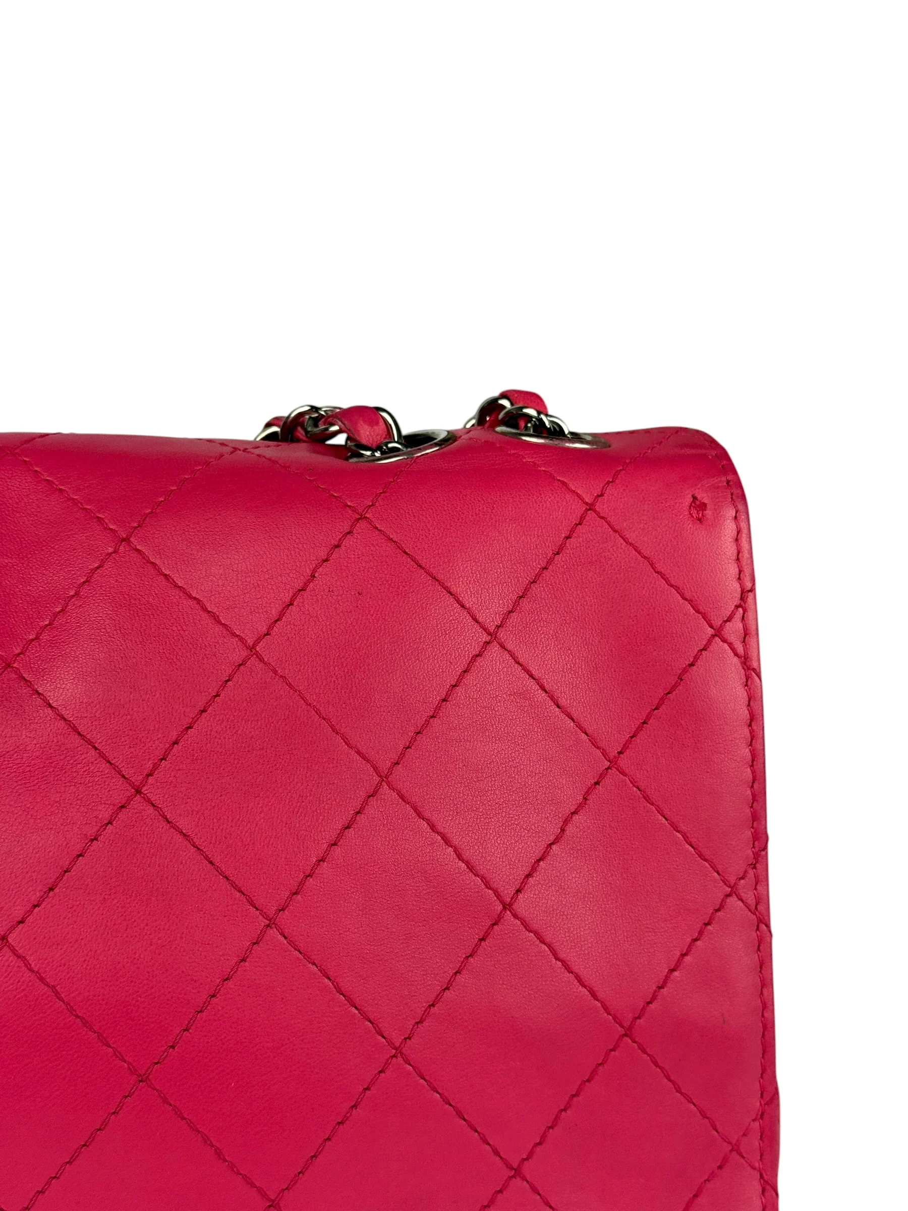 Chanel Pink Quilted Leather Accordion Flap Bag 2014 - Image 9