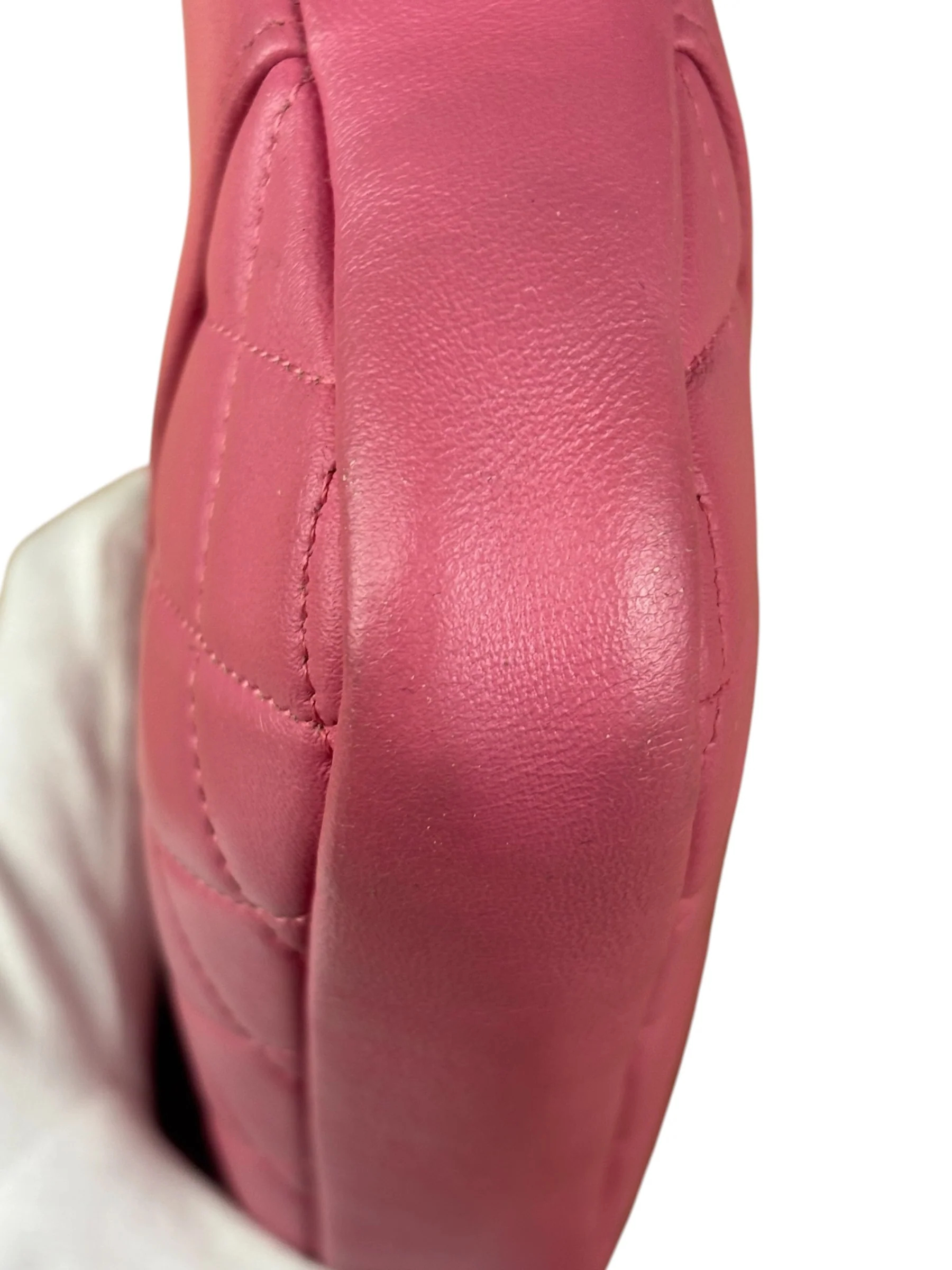 Chanel Pink Quilted Leather Zip Wallet on Chain Bag 2018 - Image 7