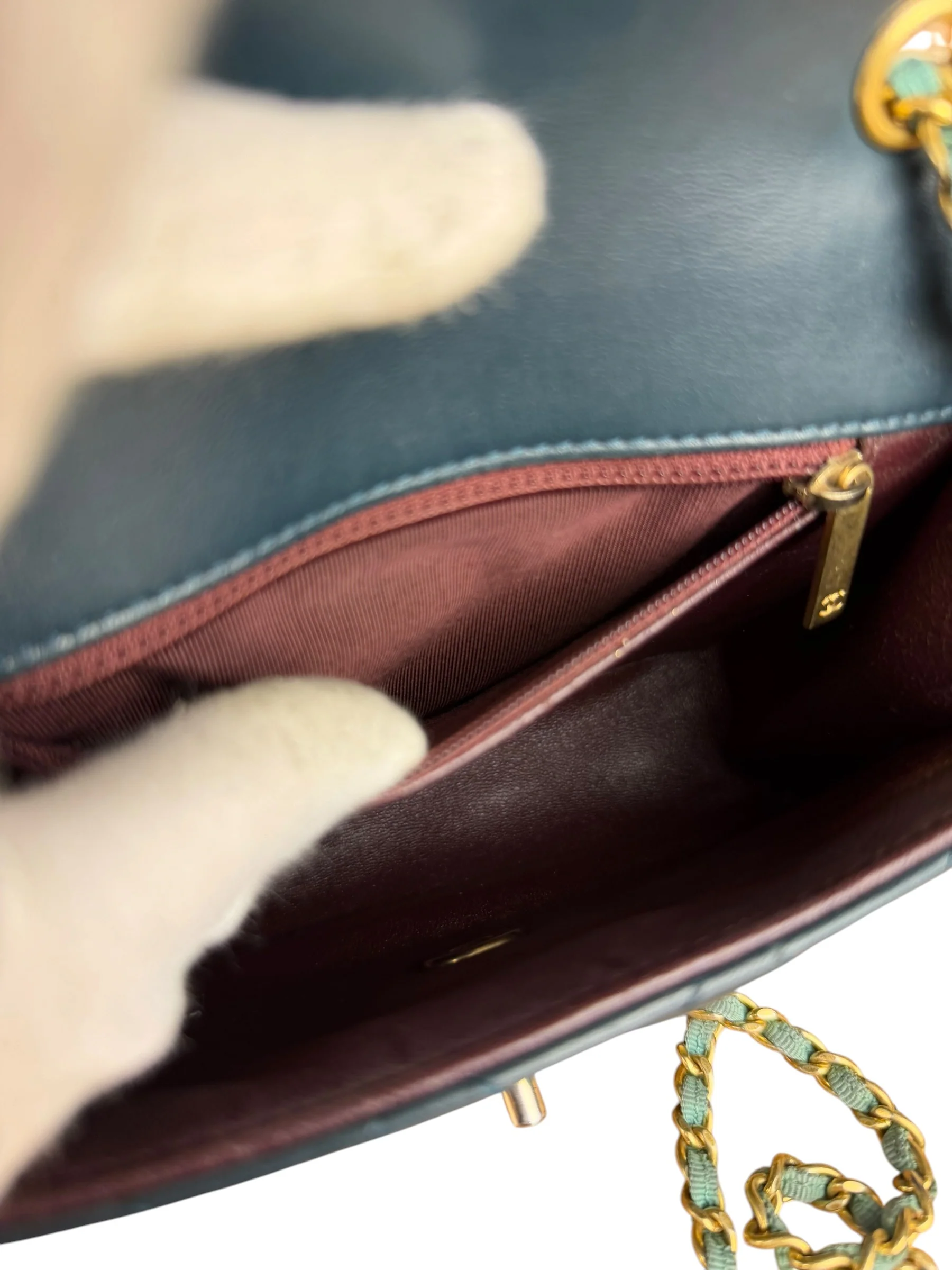 Chanel Quilted Mini Two-Tone Blue Day Flap Bag 2017 - Image 16